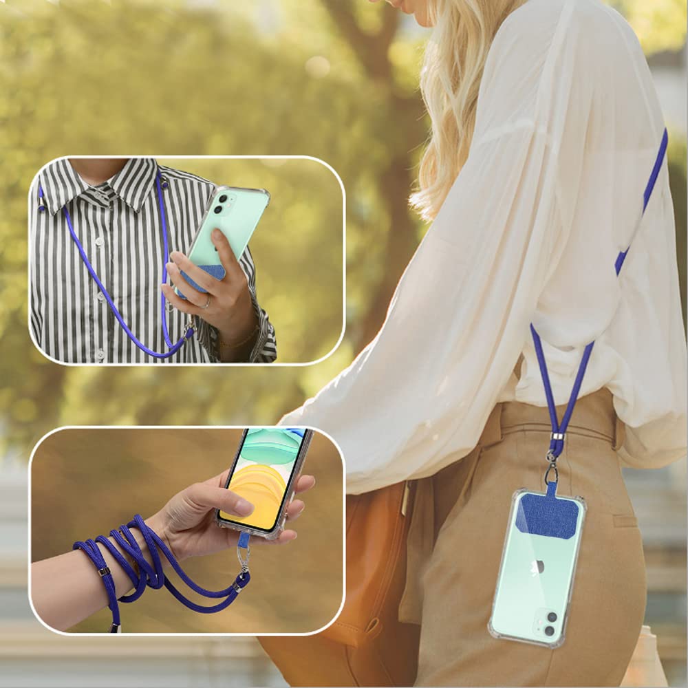 Universal Adjustable Nylon Phone Lanyard Neck Strap - Compatible with Most Smartphones & Phone Cases (Black/Dark Gray/Light Gray) | Hands-Free Convenience for Work, Travel, Shopping & Outdoor Activities