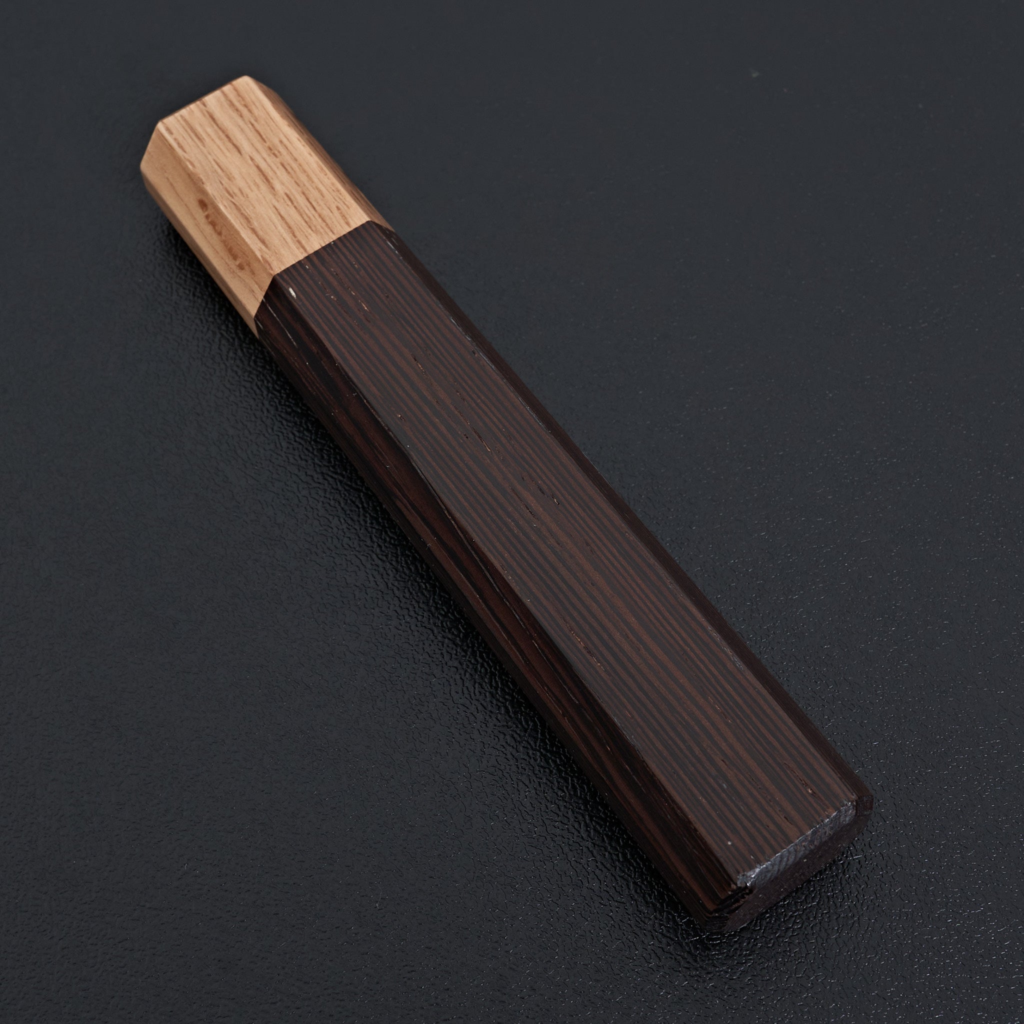 Hitohira WB Two Tone Wenge & Oak Handle 115mm - Premium Japanese Knife Handle for Chefs & Home Cooks - Perfect for Sushi, Sashimi & Precision Cutting