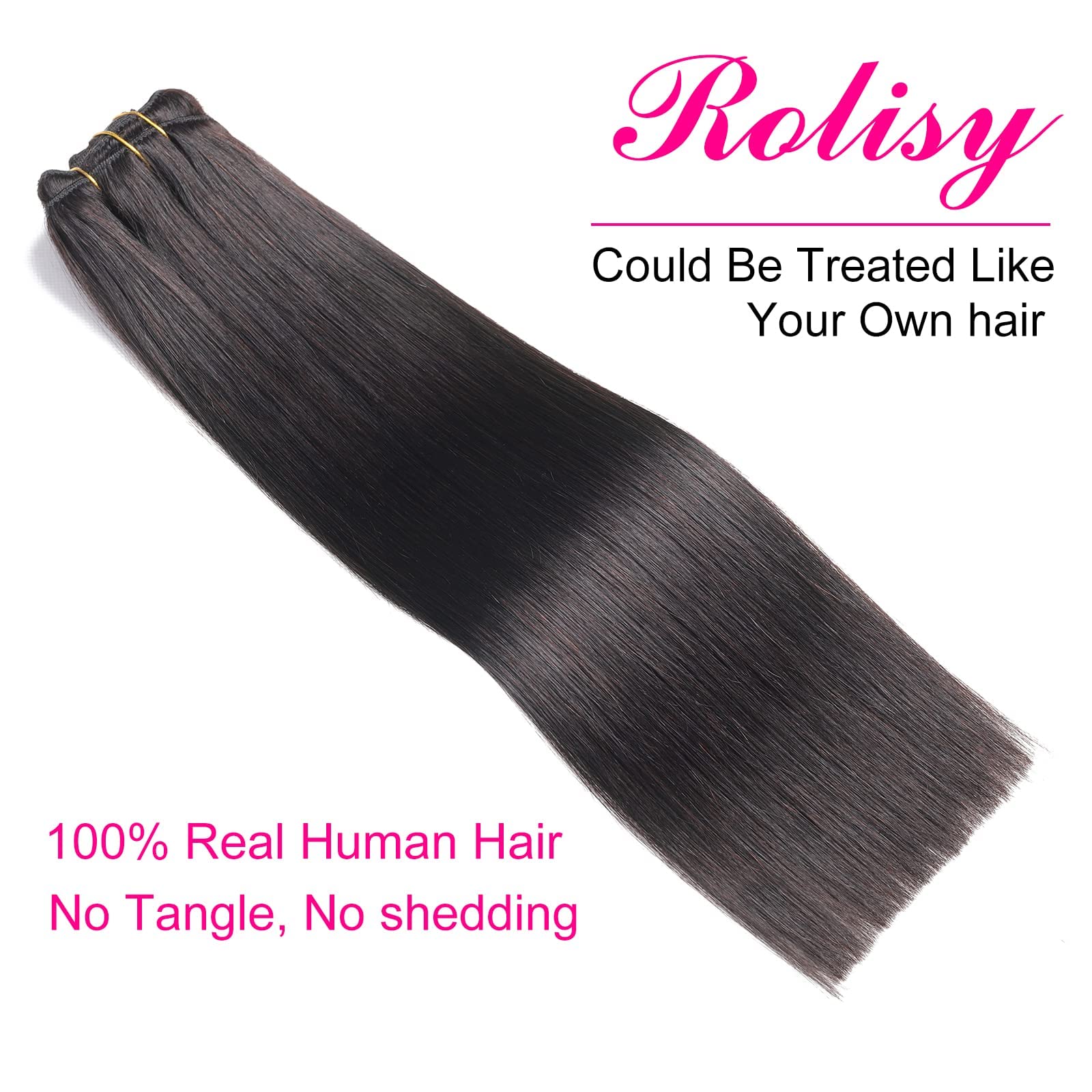 14 Inch Brazilian Straight Human Hair Clip In Extensions for Black Women - 180g Soft & Thick Ends, Natural Color, 10Pcs/Set with 32 Clips - Perfect for Daily Styling, Parties & Special Occasions
