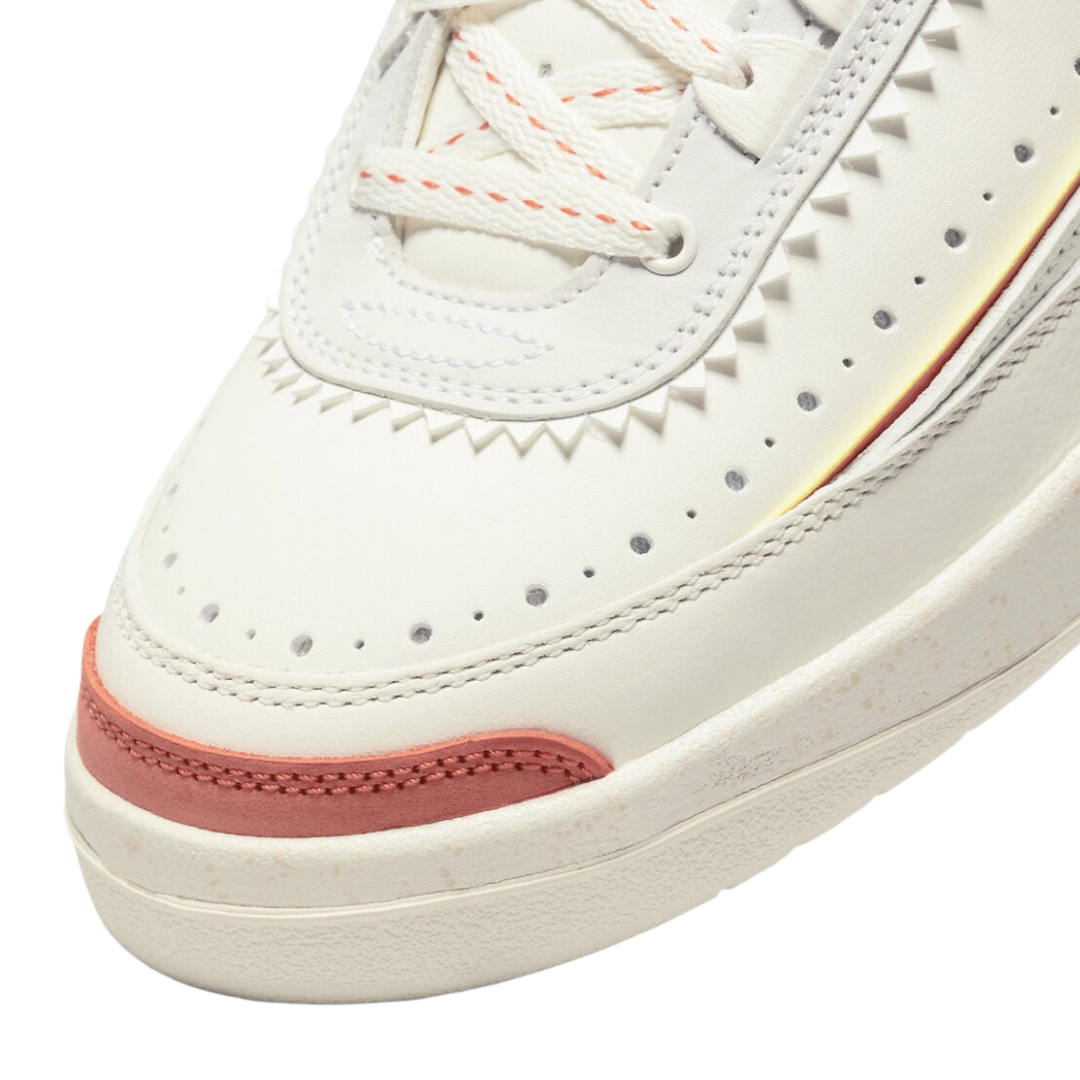 Air Jordan 2 Retro Sneakers - Maison Chateau Rouge Collaboration in Sail/Citron Pulse Orange - Men's Basketball Shoes for Streetwear & Casual Outfits