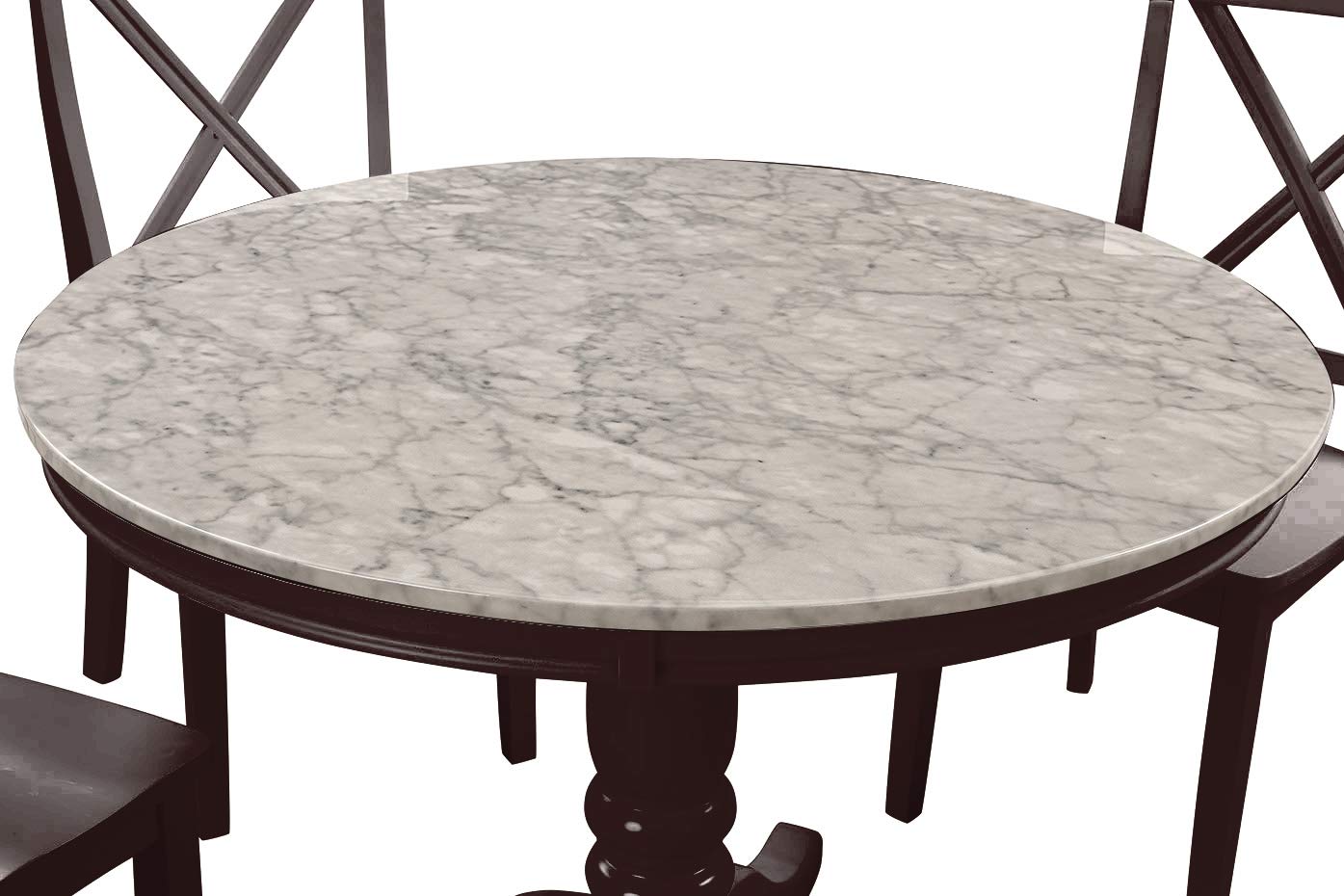 RUNNA 5-Piece Round Dining Table Set for 4 - Solid Wood Kitchen Table & Chairs (41.7