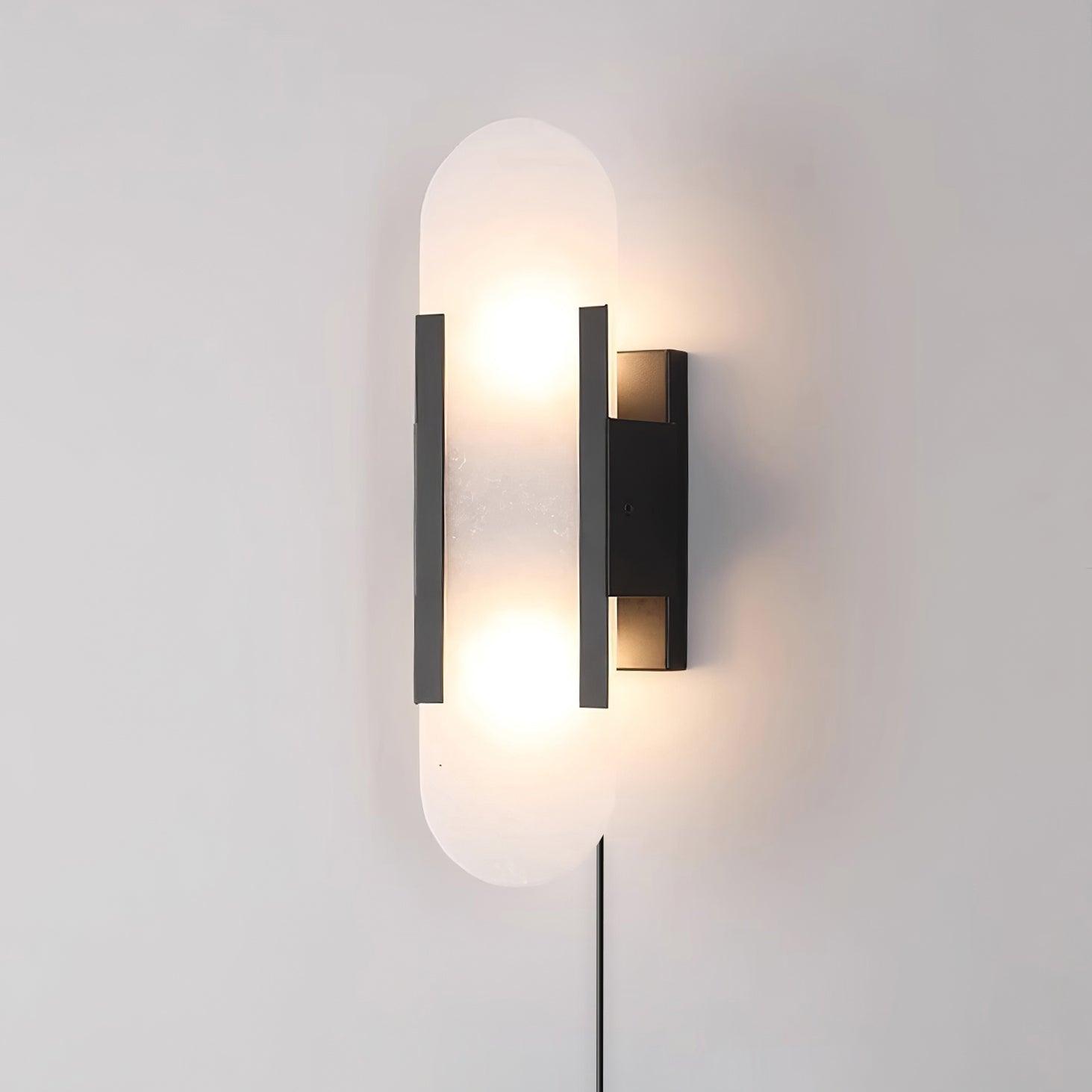 Melange Elongated Plug-in Wall Sconce Light - Modern Plug in Wall Lamp for Bedroom, Living Room & Hallway Lighting