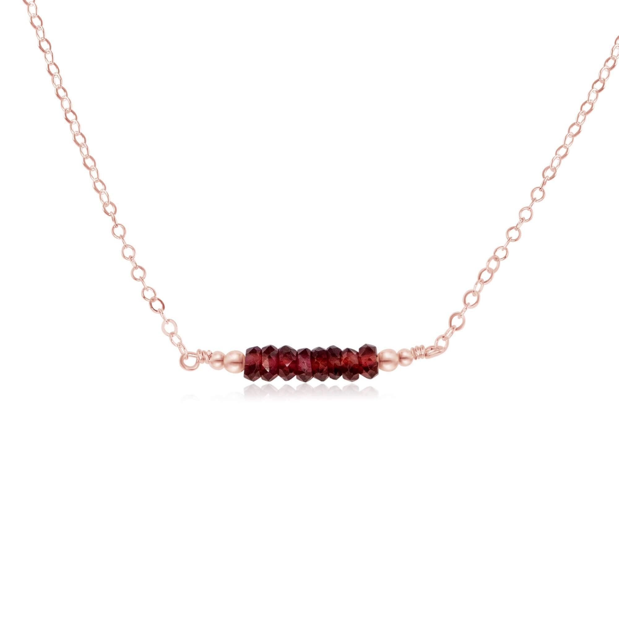 Sparkling Red Garnet Faceted Bead Bar Necklace - Elegant Handmade Jewelry for Women | Perfect for Weddings, Parties & Special Occasions