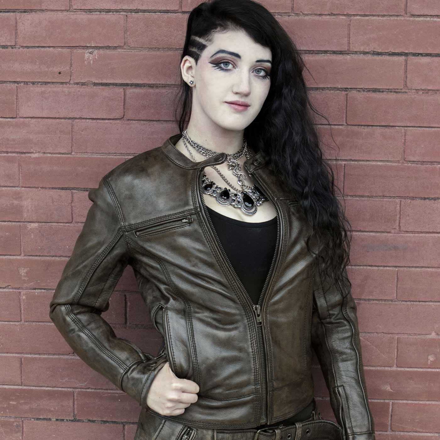Milwaukee Leather MLL2550 Women's Scooter Distressed Brown Leather Vented Motorcycle Jacket - Stylish & Protective Riding Gear for Urban Commutes & Casual Outings