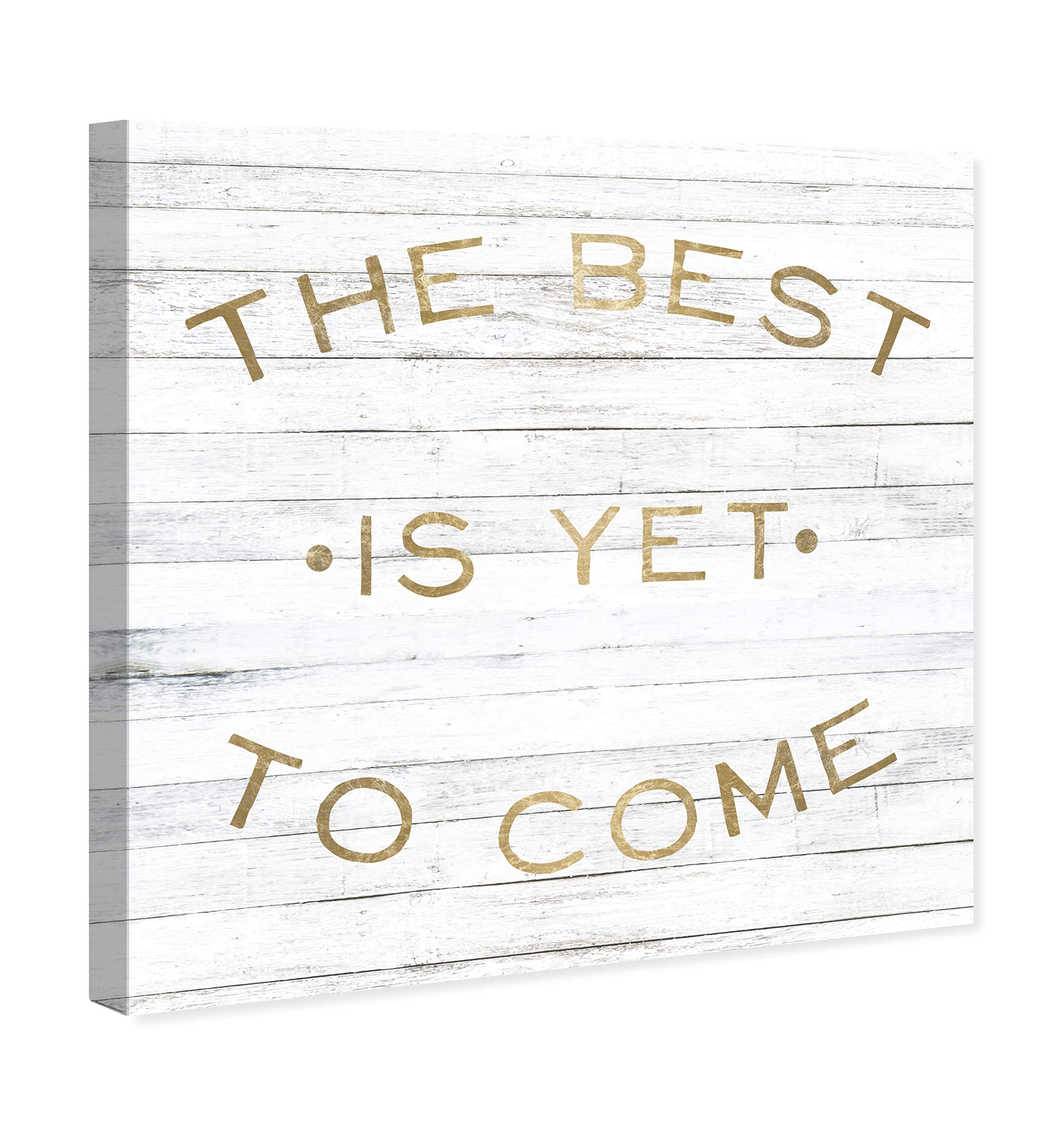 Oliver Gal Artist Co. 'The Best Whitewash' Typography Wall Art Canvas Print - 30x30 Inches, Gold & Gray - Modern Home Decor for Living Room, Bedroom & Office