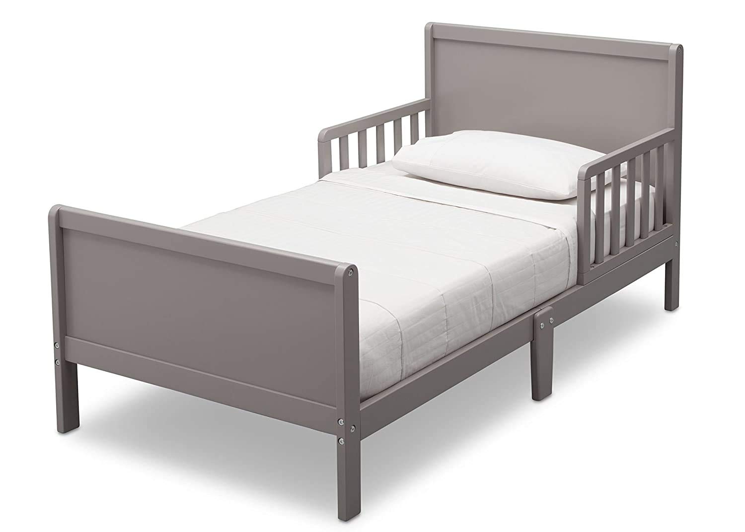 Delta Children Fancy Toddler Bed with Grey Twinkle Galaxy Design & Dual-Sided Recycled Fiber Core Mattress - Safe Crib Mattress for Kids | Nursery, Bedroom & Daycare Use