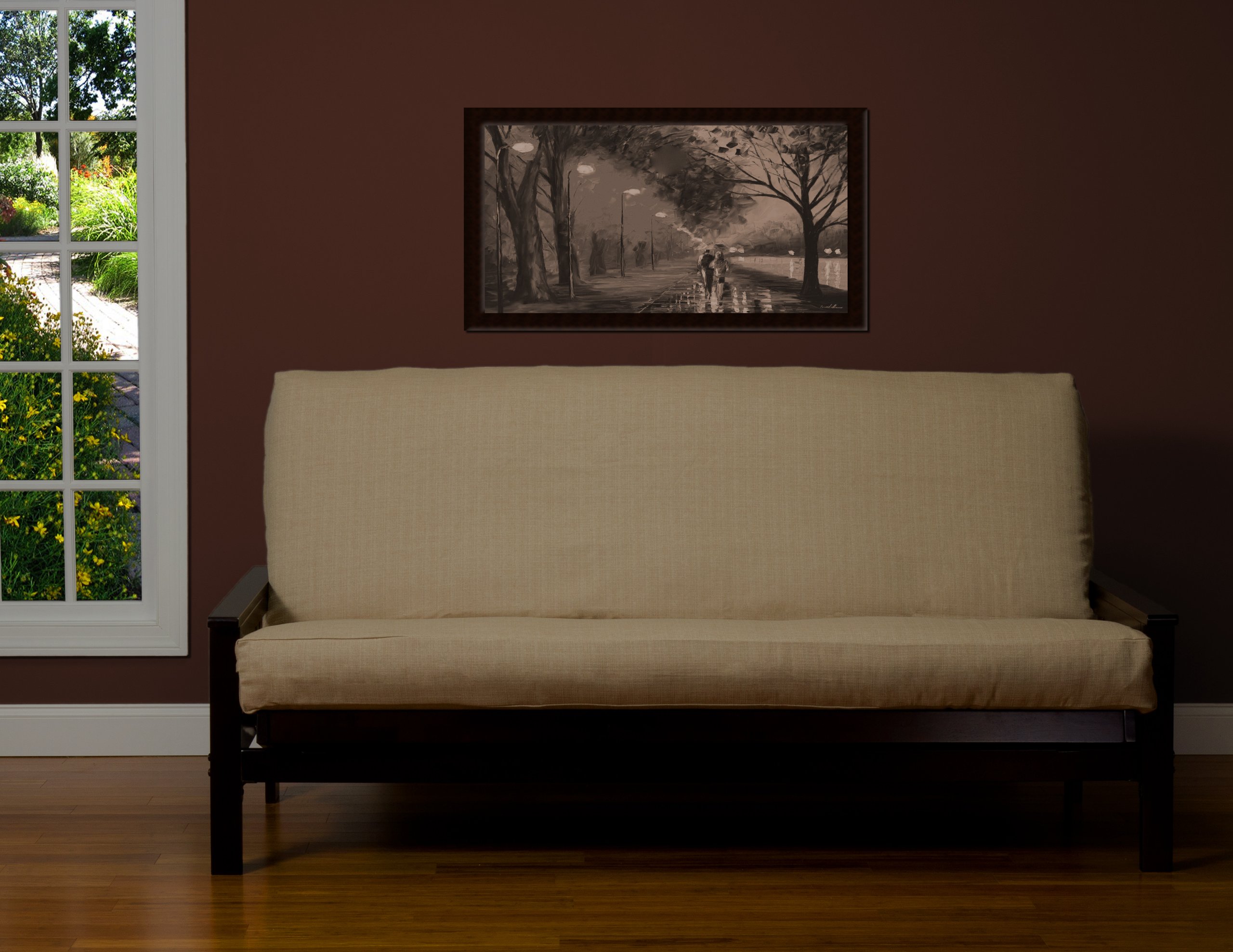 Linen Flax Futon Cover - Removable Sofa Slipcover for Chairs & Couches (Futon Frame & Mattress Sold Separately) | Breathable Natural Fabric for Living Room, Bedroom & Dorm Decor