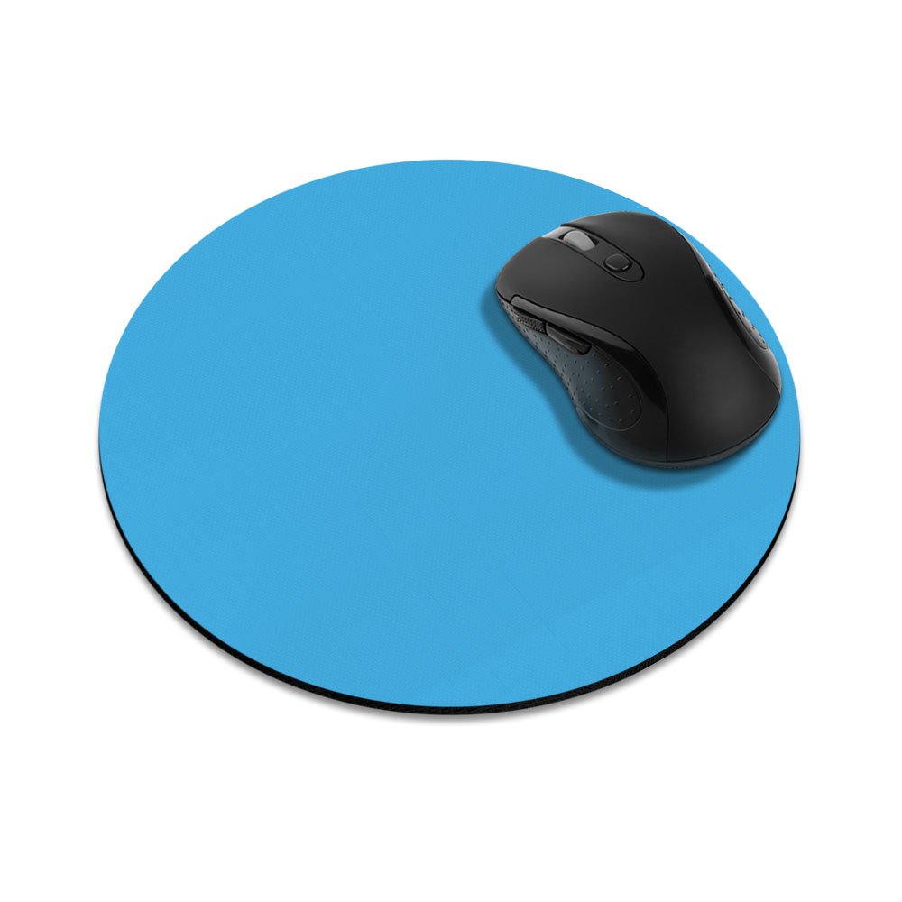 Non-Slip Round Mouse Pad - FINCIBO Solid Baby Blue Ergonomic Desk Mat for Home Office, Gaming & Workstation Use | Perfect for PC, Laptop & Computer Setup