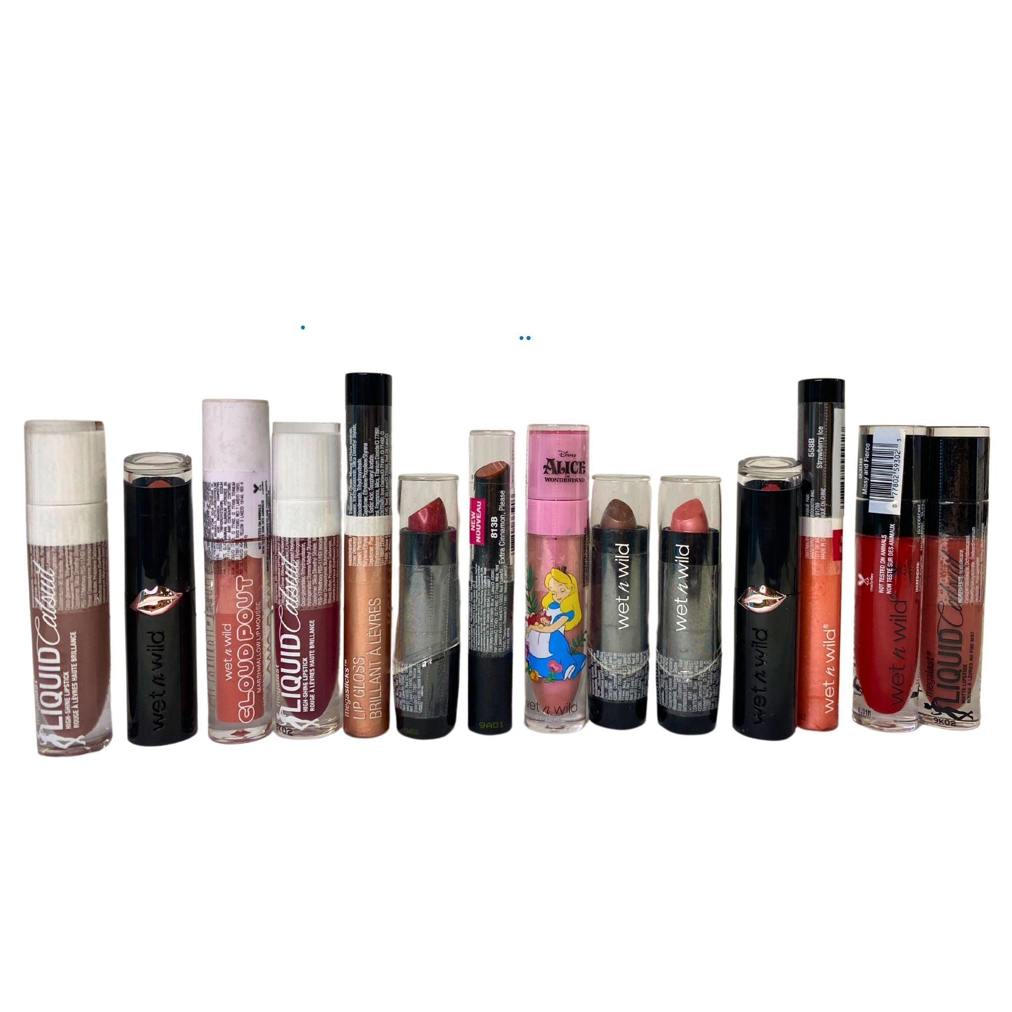 Wet n Wild Assorted Lip Mix - 100 Pcs Lot of Lipsticks for Women - Perfect for Makeup Artists, Parties, and Everyday Wear