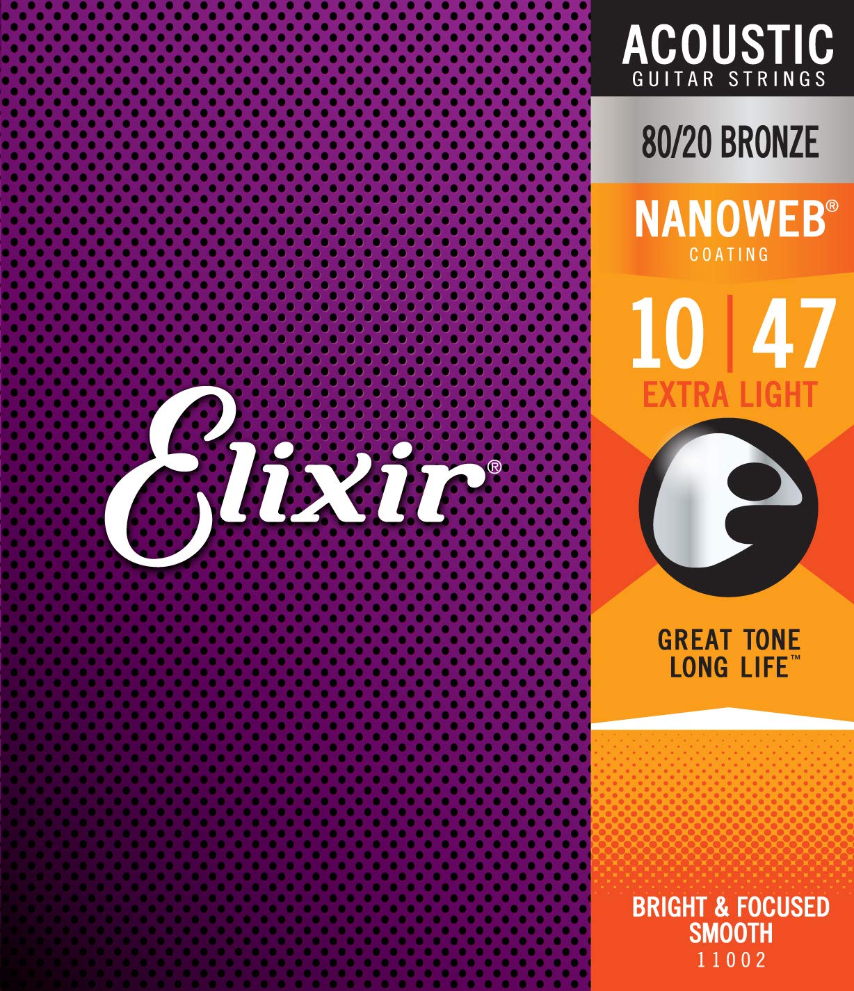 Elixir Acoustic Guitar Strings with NANOWEB Coating - Extra Light (.010-.047) & Snark SN5X Clip-On Tuner | Premium Coated Strings for Clear Bright Tone | Perfect for Live Performances, Studio Recording & Practice Sessions