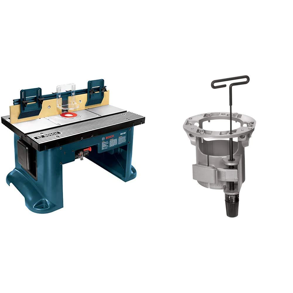 BOSCH RA1181 Benchtop Router Table with RA1165 Under-Table Router Base | Woodworking & DIY Projects | Precision Routing for Cabinets, Furniture & Crafts