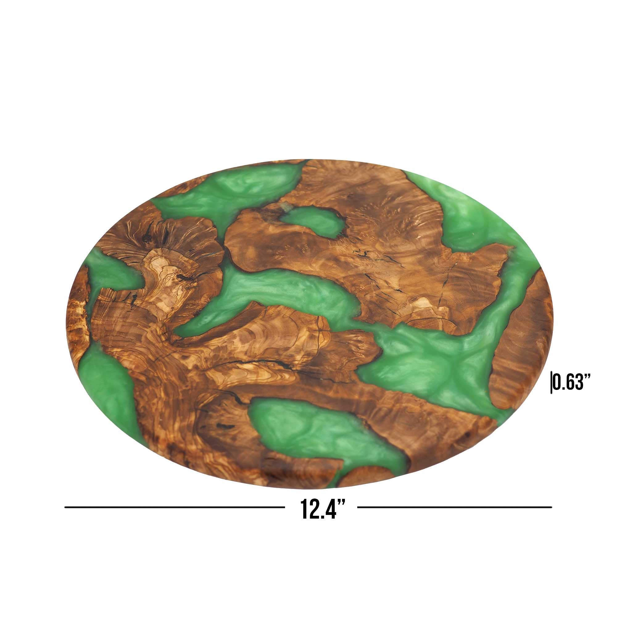 Handmade Epoxy Resin Cutting Board & Charcuterie Serving Tray - Premium Olive Wood Cheese Board with Green Resin for Kitchen, Entertaining, Housewarming Gifts - Perfect for Serving Cheese, Fruits, Meats at Parties, Dinner Tables & Holiday Gatherings