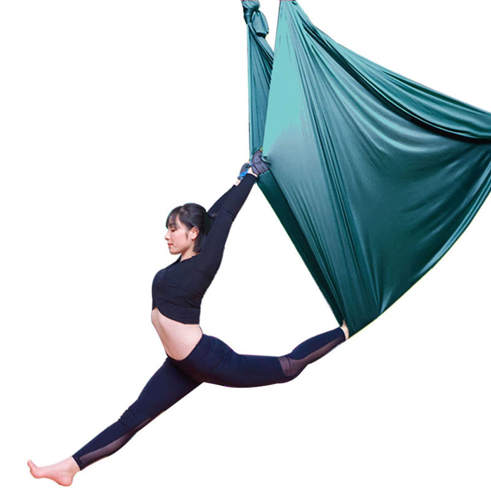 YANGHUI Aerial Yoga Hammock - 1.5m Green Yoga Swing for Home & Gym Fitness - Perfect for Aerial Yoga, Inversion Therapy, and Relaxation Exercises