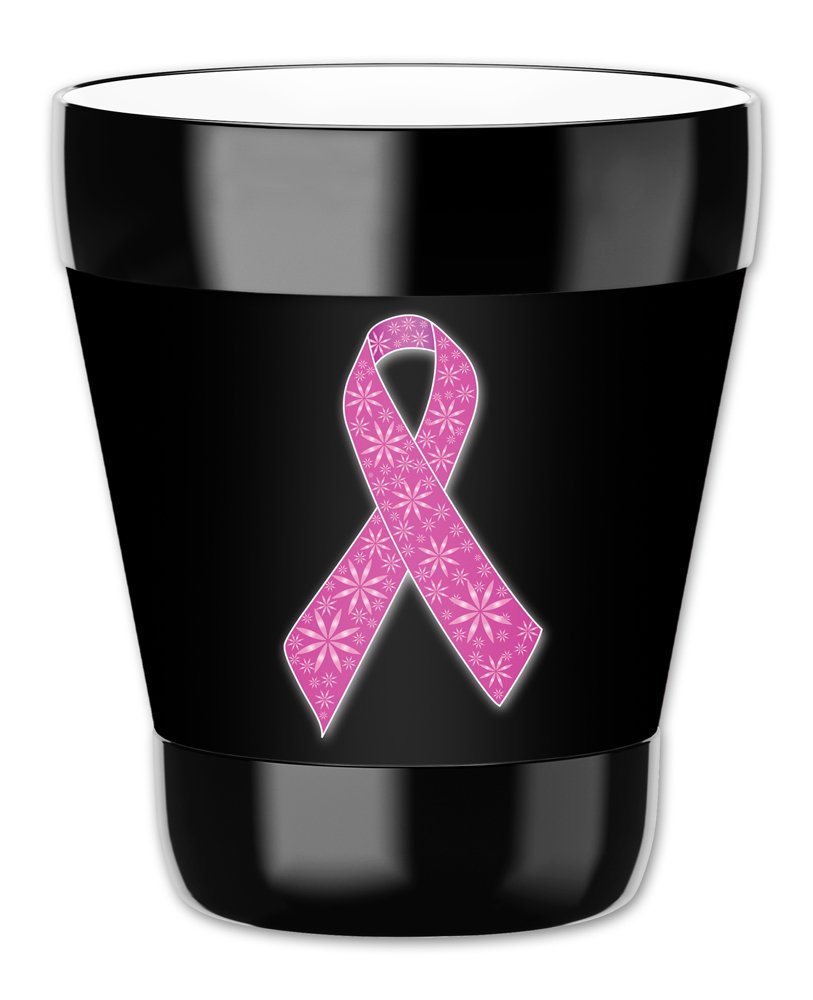 12-Oz Insulated Lowball Tumbler with Removable Wetsuit Cover - Pink Breast Cancer Awareness Cup - Perfect for Hot/Cold Drinks at Home, Office or Travel