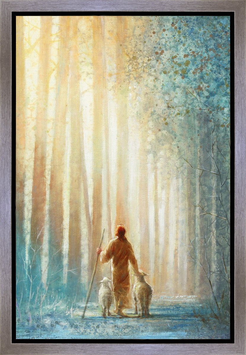 He Leadeth Me Gallery Wrap Canvas - Inspirational Christian Wall Art for Home & Office Decor - Perfect for Living Room, Bedroom, Church & Gift Giving