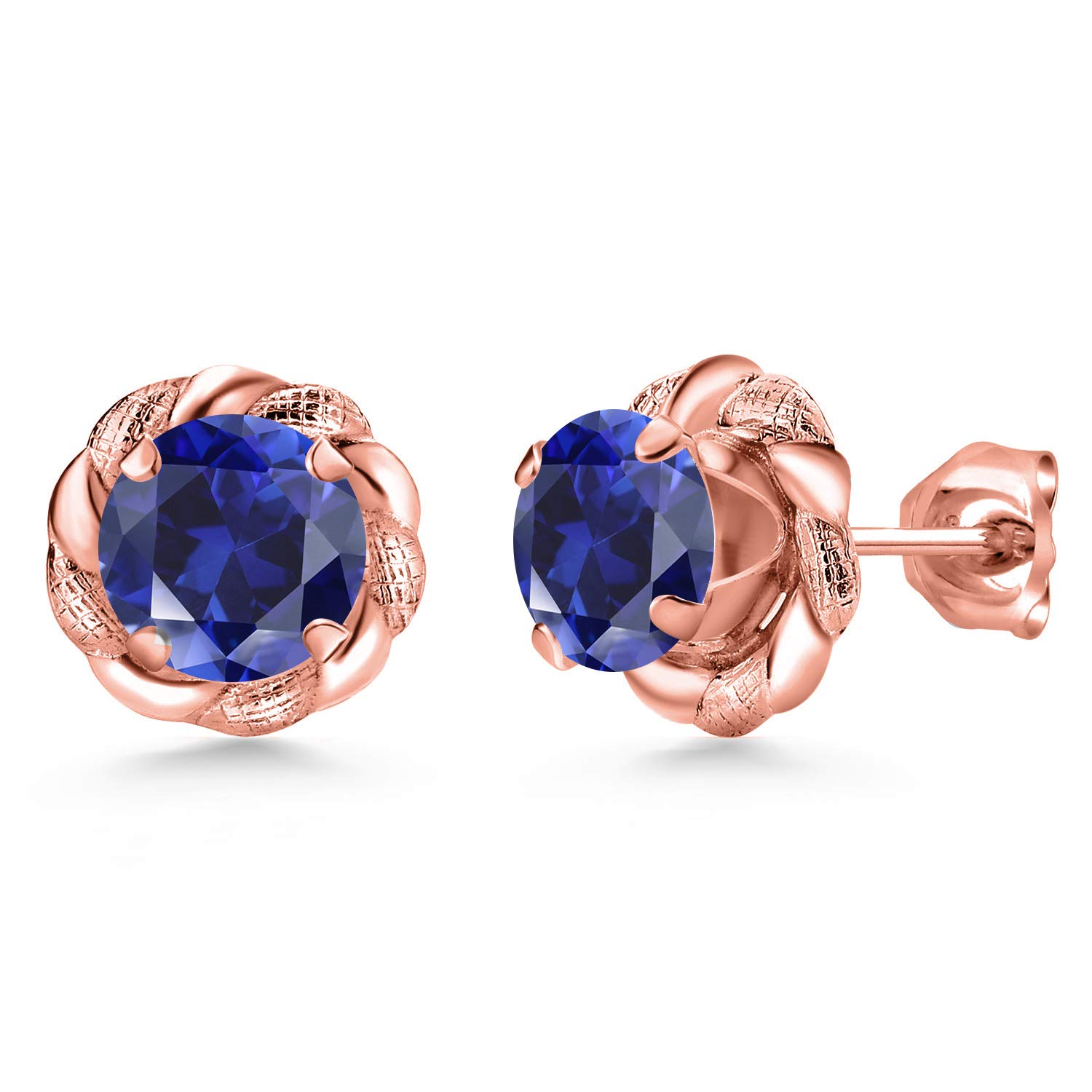 Gem Stone King 925 Sterling Silver 6MM Round Birthstone Flower Stud Earrings for Women & Men | Perfect Gift for Birthday, Anniversary & Mother's Day Jewelry