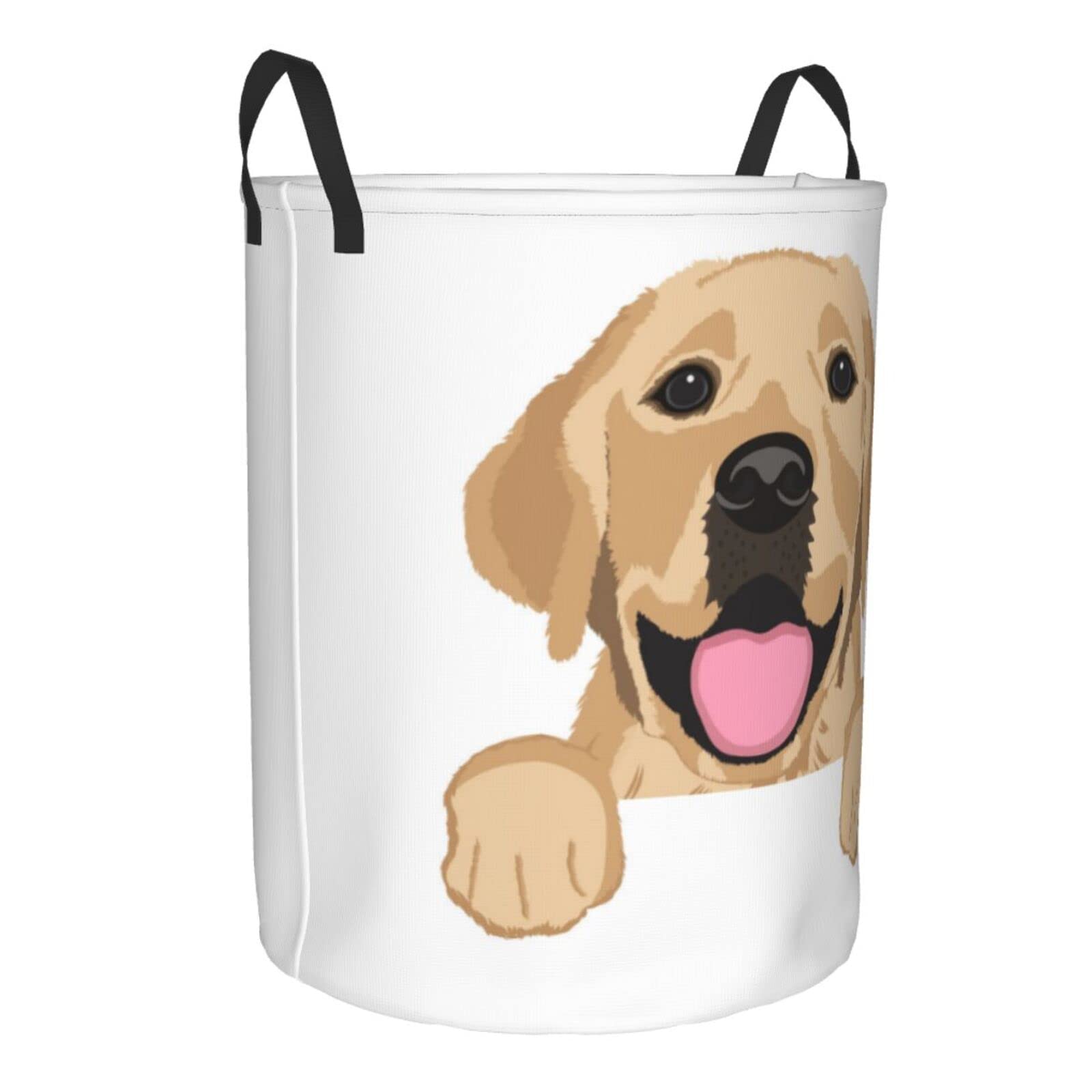 Waterproof Collapsible Laundry Basket with Handle - Large Fabric Hamper Organizer for Dirty Clothes, Toys & Bathroom Storage | Perfect for Pet Owners, Kids Rooms & Laundry Organization (Labrador Retriever Design)