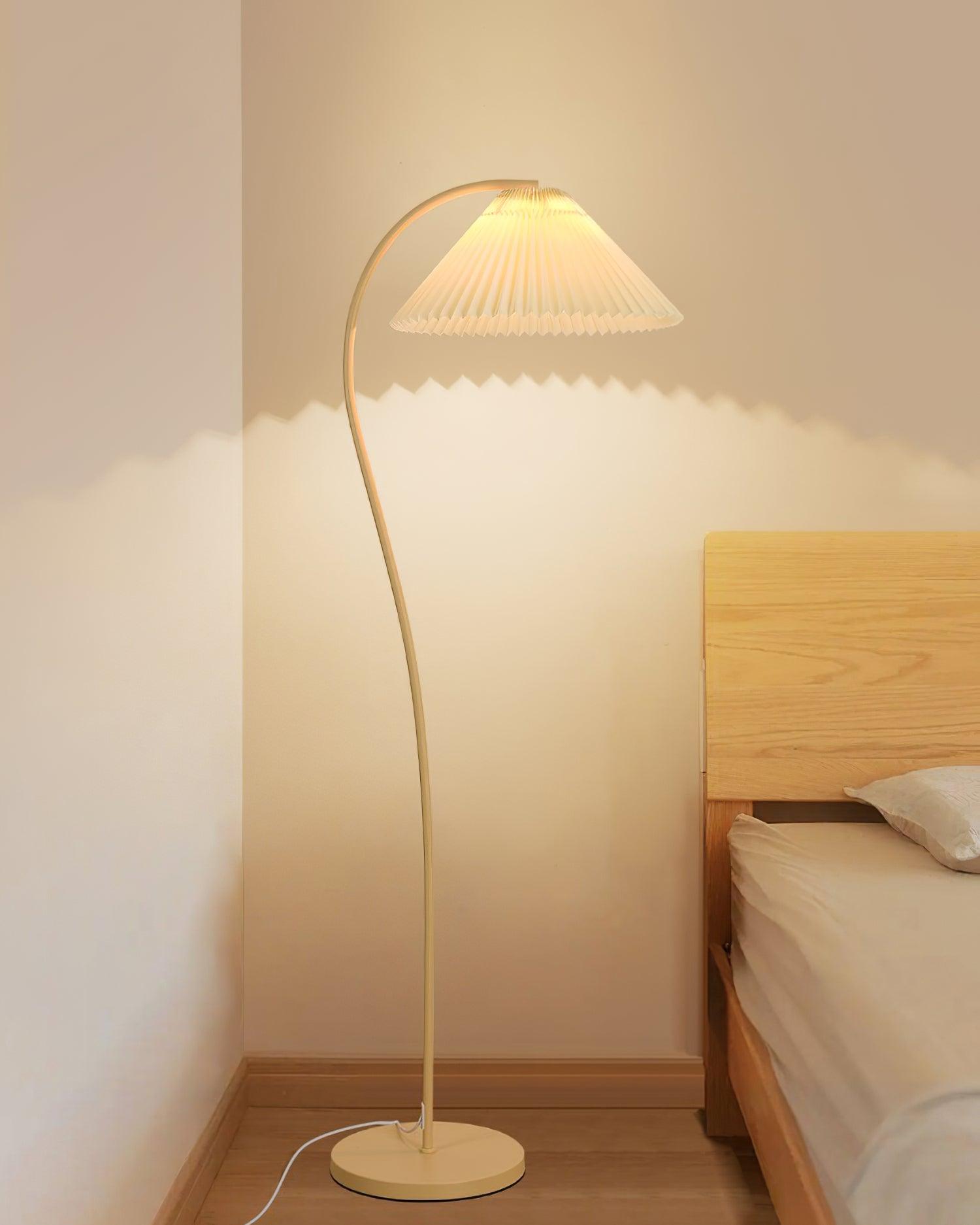 Crescini Modern Pleated Floor Lamp - Adjustable Height Standing Light for Living Room, Bedroom, or Office - Soft Ambient Lighting for Reading & Relaxation