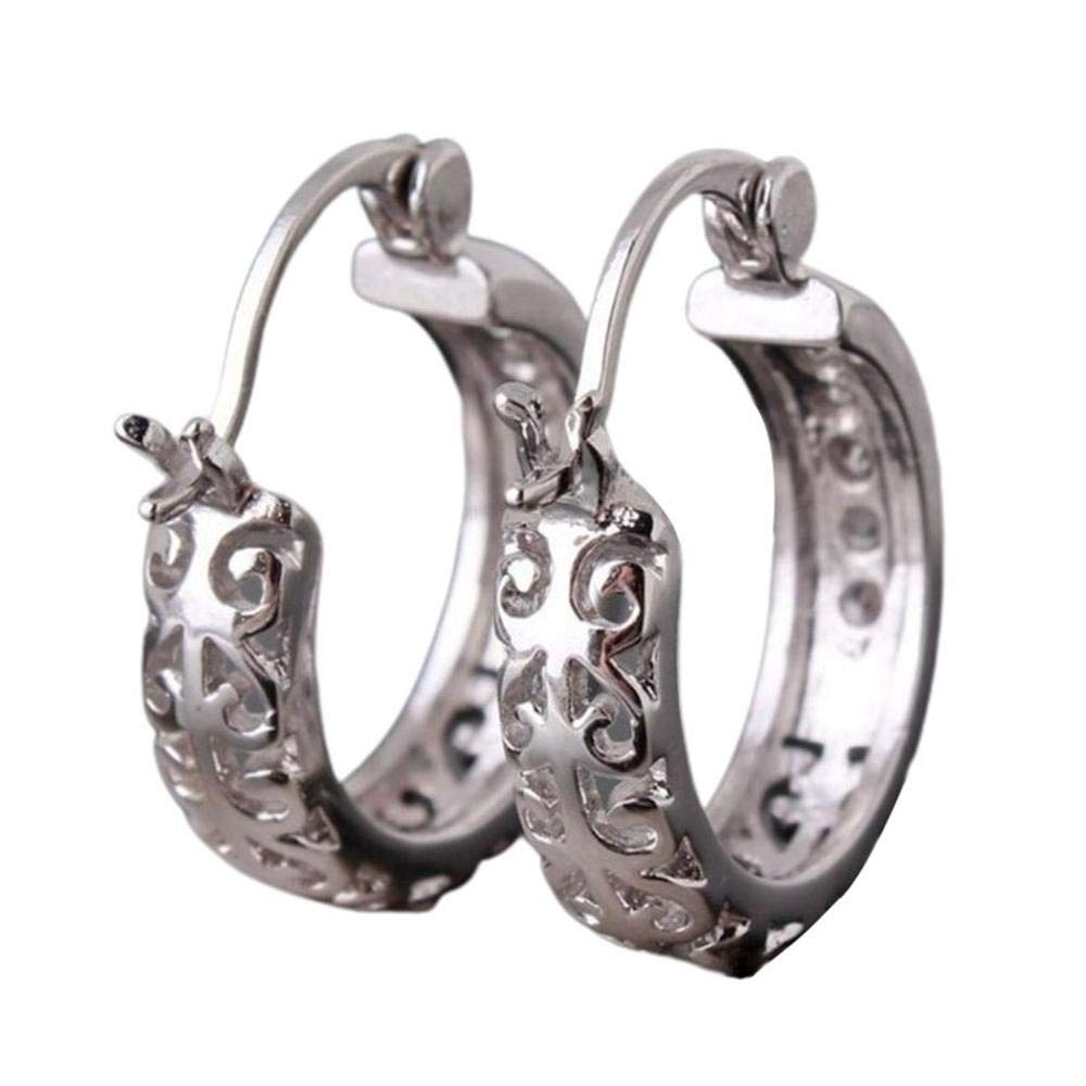 Sterling Silver Hollow-Out Earrings for Women - Elegant Wedding & Engagement Party Jewelry Gift for Girls - Perfect for Bridal, Prom, and Special Occasions