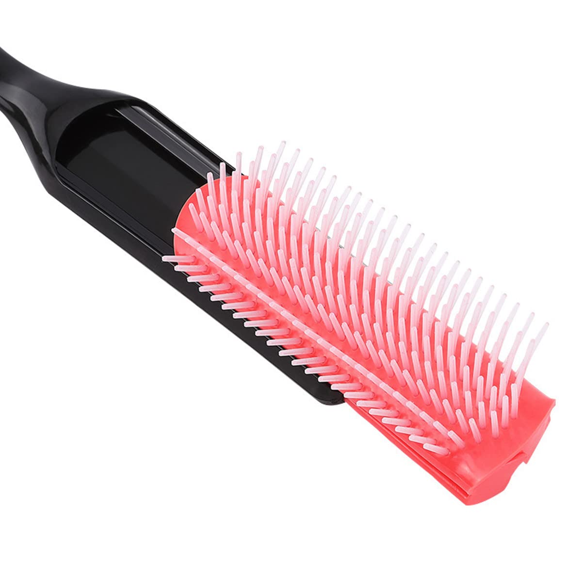 2 Pack 9-Row Nylon Hair Brushes with Cushion Bristles - Professional Massage Styling Brush for Salon & Home Use - Perfect for Detangling, Smoothing & Volumizing Hair
