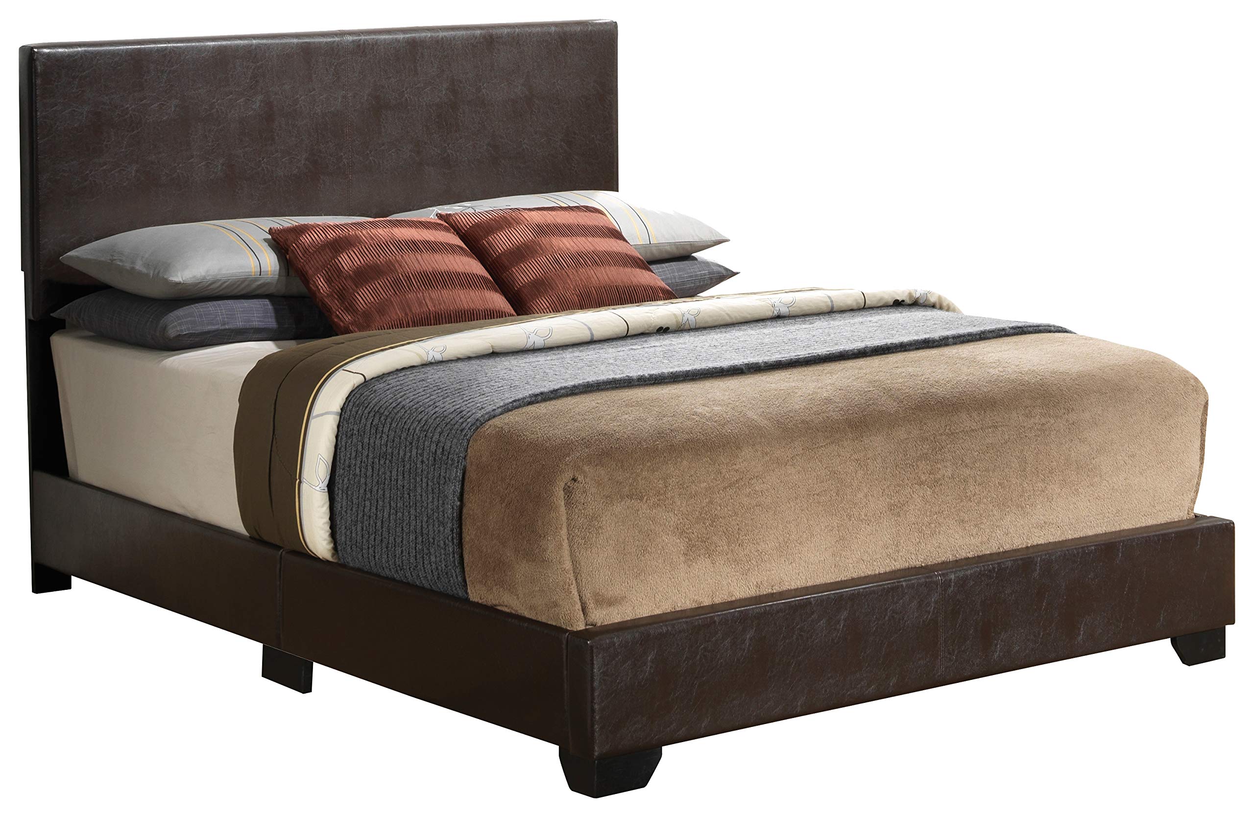 Glory Furniture G1800-KB-UP King Size Sleigh Bed in Cappuccino Finish with 3 Storage Drawers - Perfect for Master Bedroom & Guest Room Decor