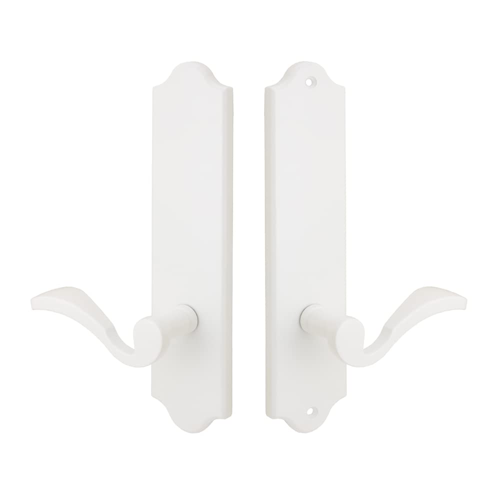 Royal Zinc Die-Cast Lever Set with Back Plates - White Full Dummy Set for Left Hand Doors - Perfect for Home, Office & Commercial Interior Door Hardware Upgrade