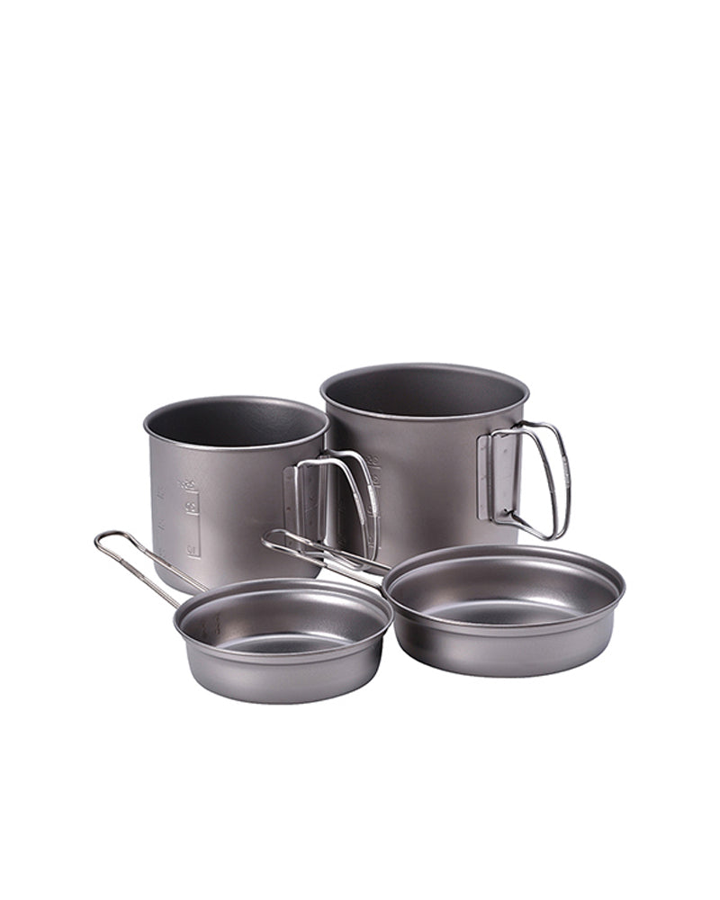 Premium Titanium Trek Combo - Lightweight Camping Cookware Set for Backpacking, Hiking & Outdoor Adventures - Perfect for Camping, RV Trips & Emergency Preparedness