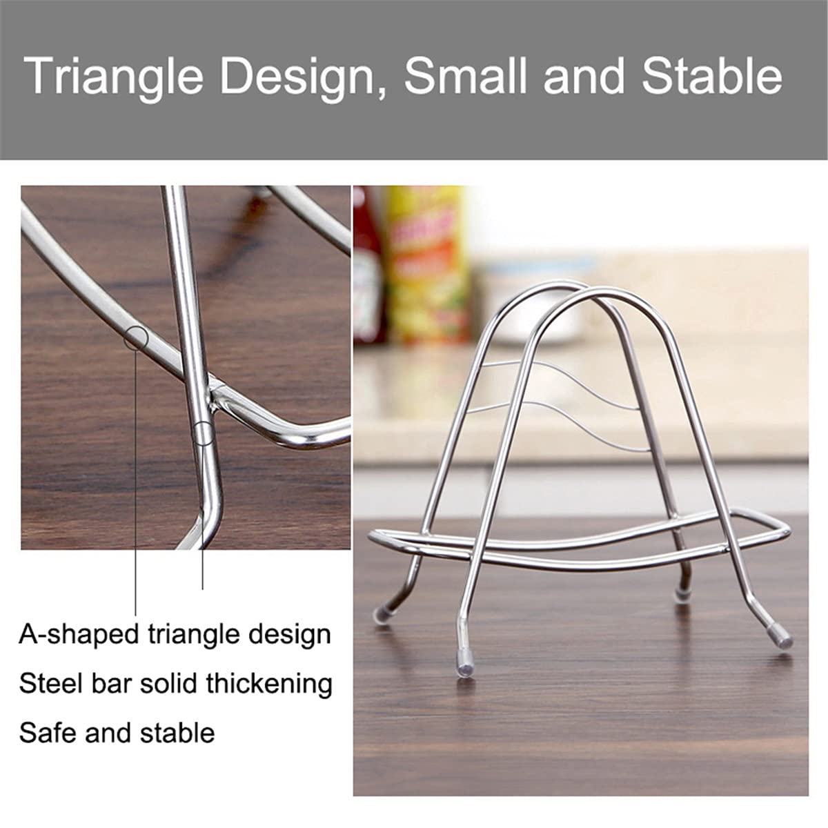 2-Pack Stainless Steel Cutting Board Holder - Space Saving Kitchen Organizer with Drying Rack for Chopping Boards, Pot Lids & Pans (4.52