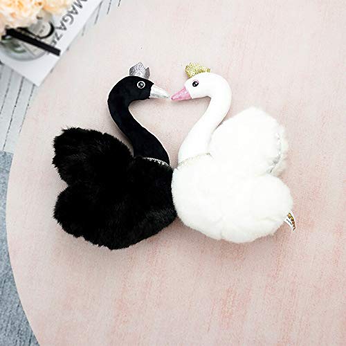 Rainbow-White Swan Plush Toy for Couples, 28-30cm Stuffed Animal Wedding Gift, Romantic Anniversary Present, Valentine's Day Decor - Perfect for Wedding Centerpieces, Anniversary Surprises & Couple's Bedroom Decor
