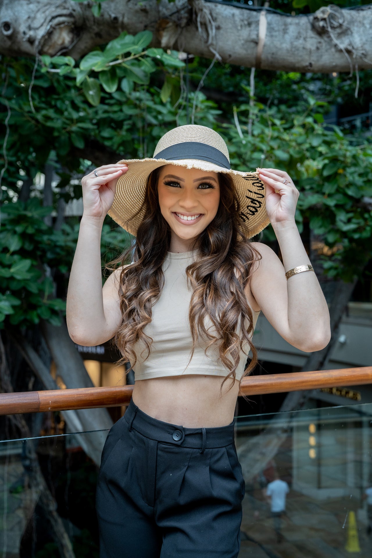 Gardenia Kūlia i ka Nu'u Beige Hat - Stylish Floral Design for Women's Outdoor Activities & Beach Vacations