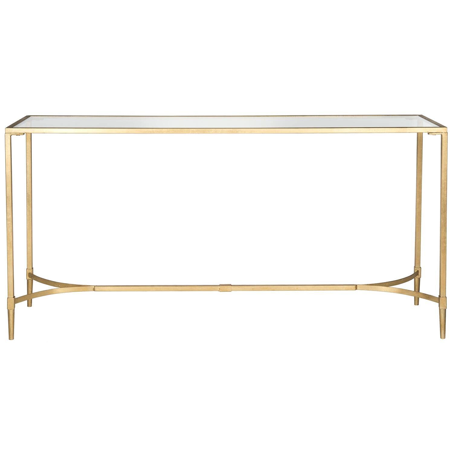 Safavieh Antwan Gold Console Table - Elegant Entryway Table for Hallway, Living Room & Foyer Decor | Modern Gold Finish Sofa Table with Storage Shelf