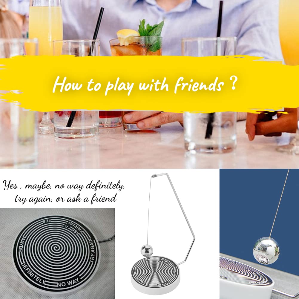 Magnetic Decision Maker Ball - Fun Swing Pendulum for Office Desk, Home Decor & Stress Relief - Perfect Gift for Indecisive Moments (Black & White) - Great for Decision Making, Meditation & Focus Aid