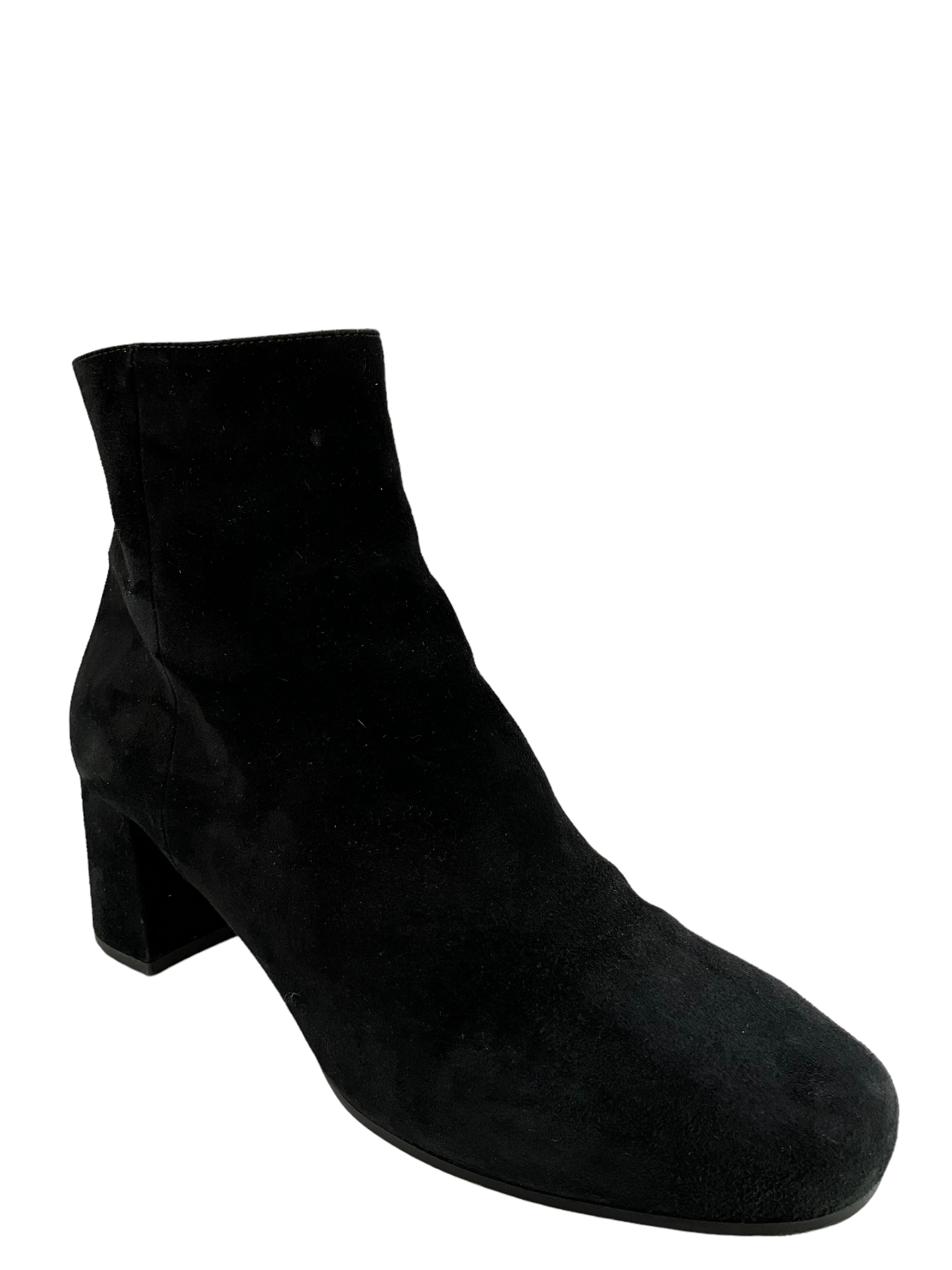Prada Black Suede Ankle Boots Women's Size 6.5 - Luxury Designer Booties for Women, Perfect for Office, Party & Night Out