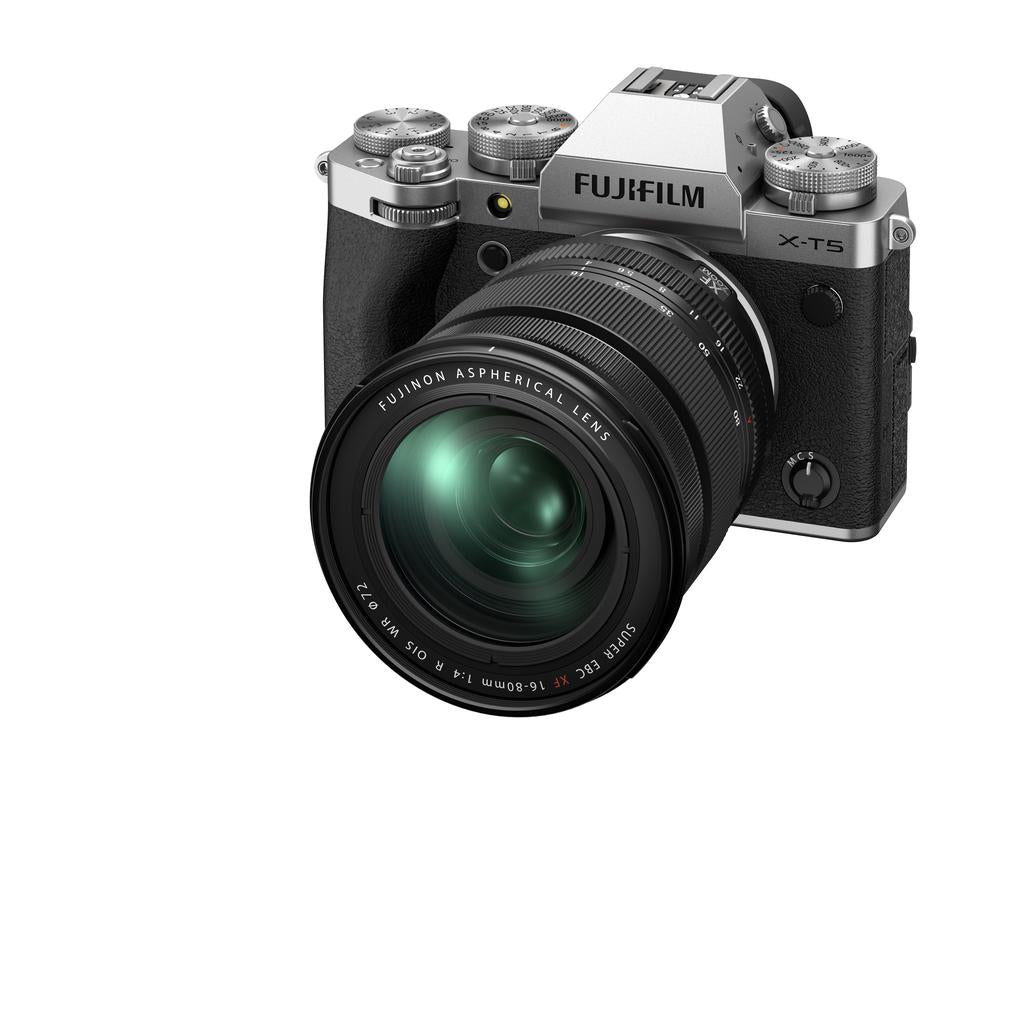 FUJIFILM X-T5 Mirrorless Digital Camera with 16-80mm Lens Kit - Silver | 40MP APS-C Sensor, 5-Axis IBIS, 4K Video | Perfect for Travel Photography & Vlogging