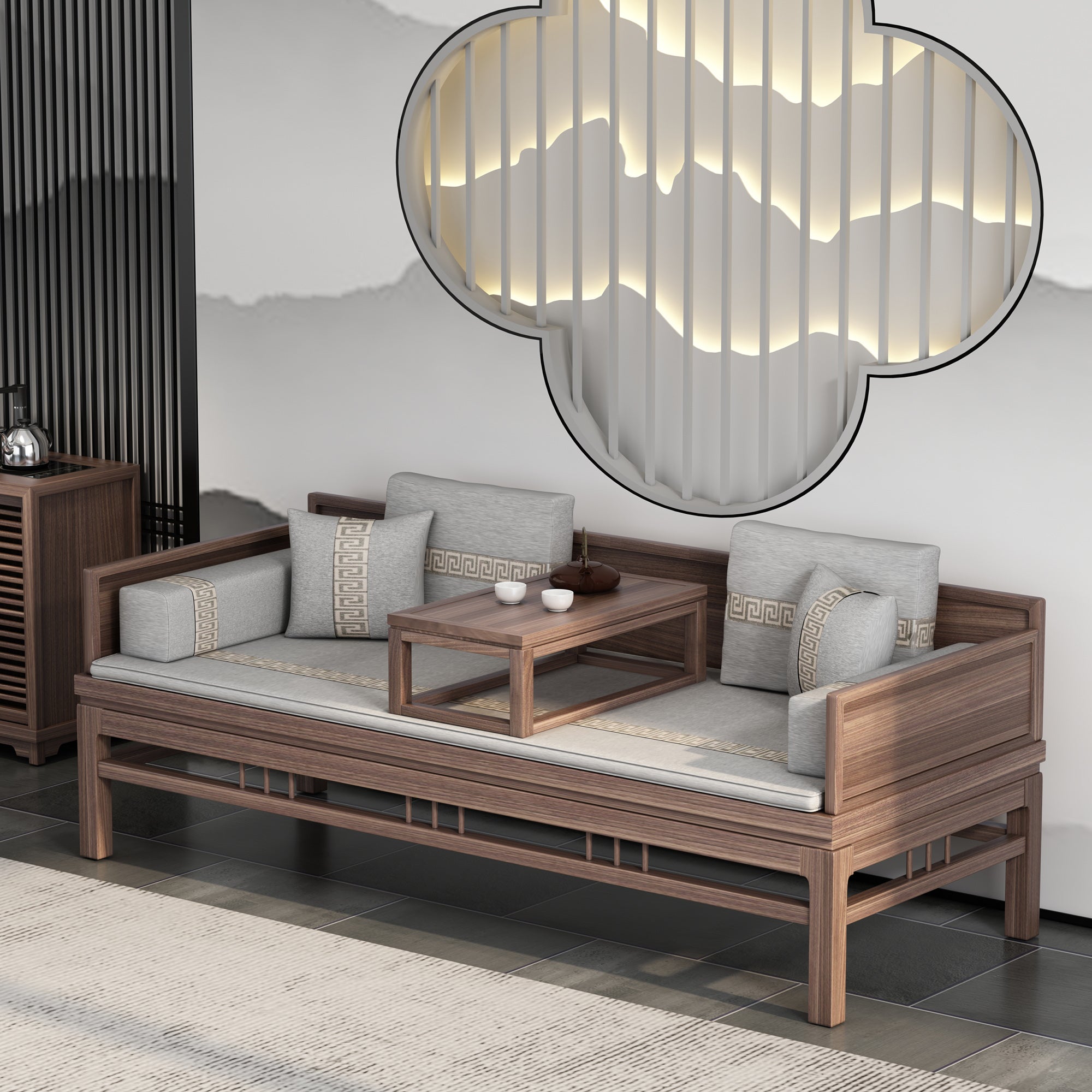 INGRID SHERATON Daybed - Classic Solid Wood Sofa Bed with Trundle | Convertible Sleeper for Guest Room, Living Room & Small Spaces | Modern Furniture for Home & Office