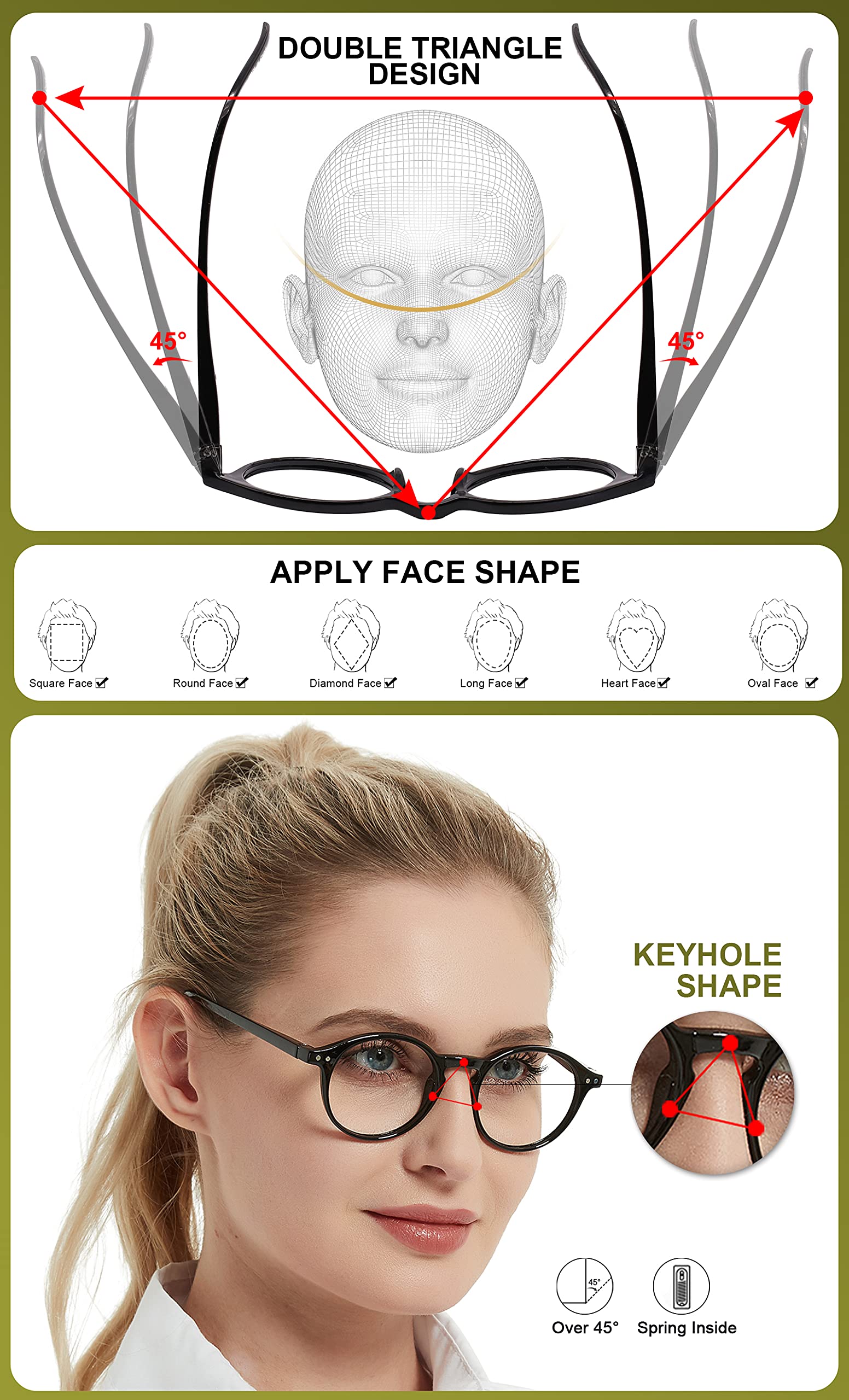Blue Light Blocking Glasses for Men & Women - Anti Eyestrain Computer Glasses with UV Protection - Perfect for Gaming, Office Work & Screen Time