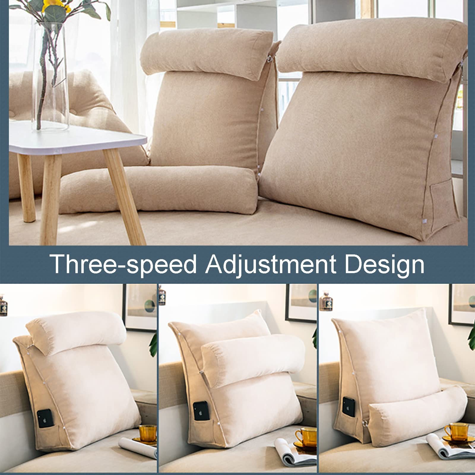 Triangular Backrest Positioning Pillow - Comfortable Wedge Pillow for Reading, Watching TV & Relaxing in Bed | Supportive PP Cotton Filling | Perfect for Back Pain Relief, Gaming & Lounge Activities