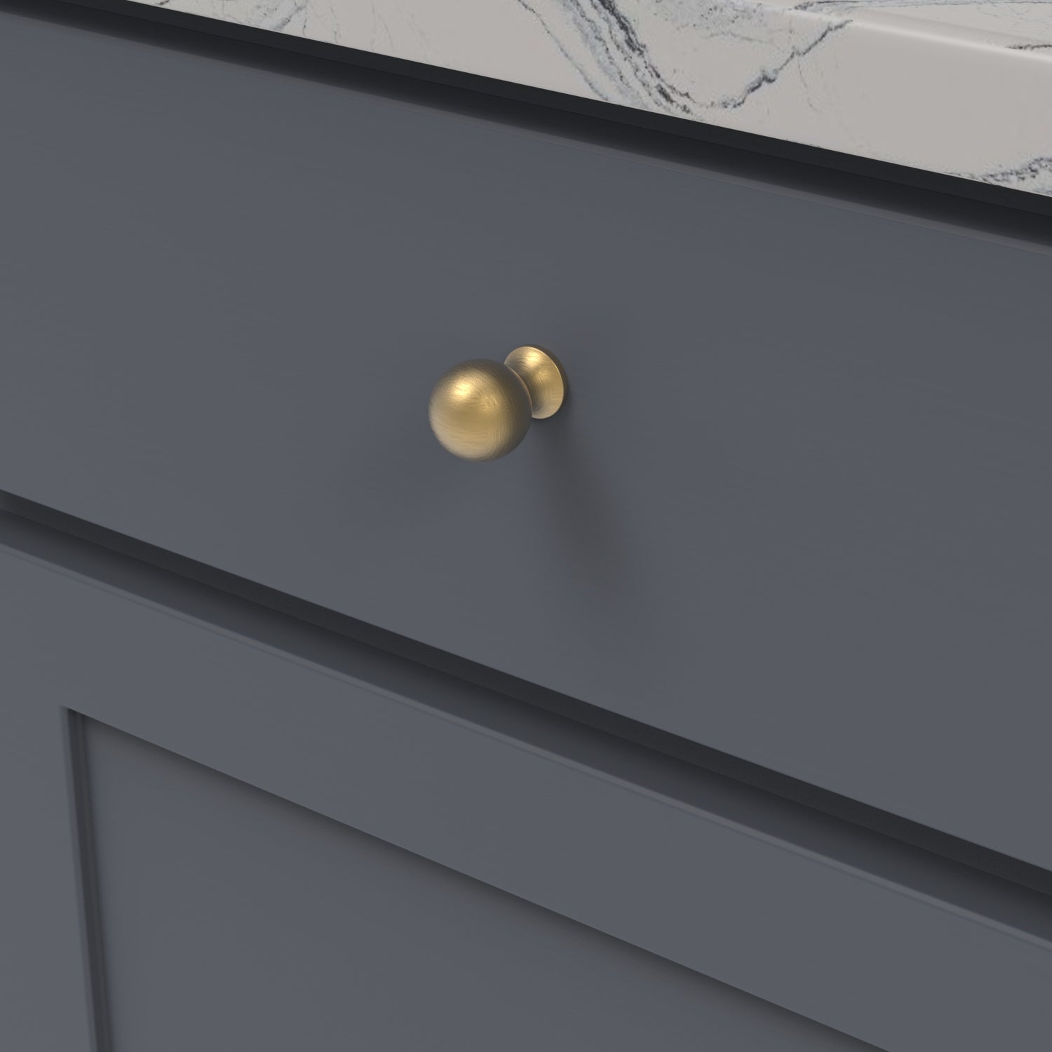 1 Inch Diameter Brushed Golden Brass Cabinet Knob - Fuller Hardware for Kitchen Cabinets, Dressers & Furniture (Set of 10) - Perfect for Home Renovation and DIY Projects