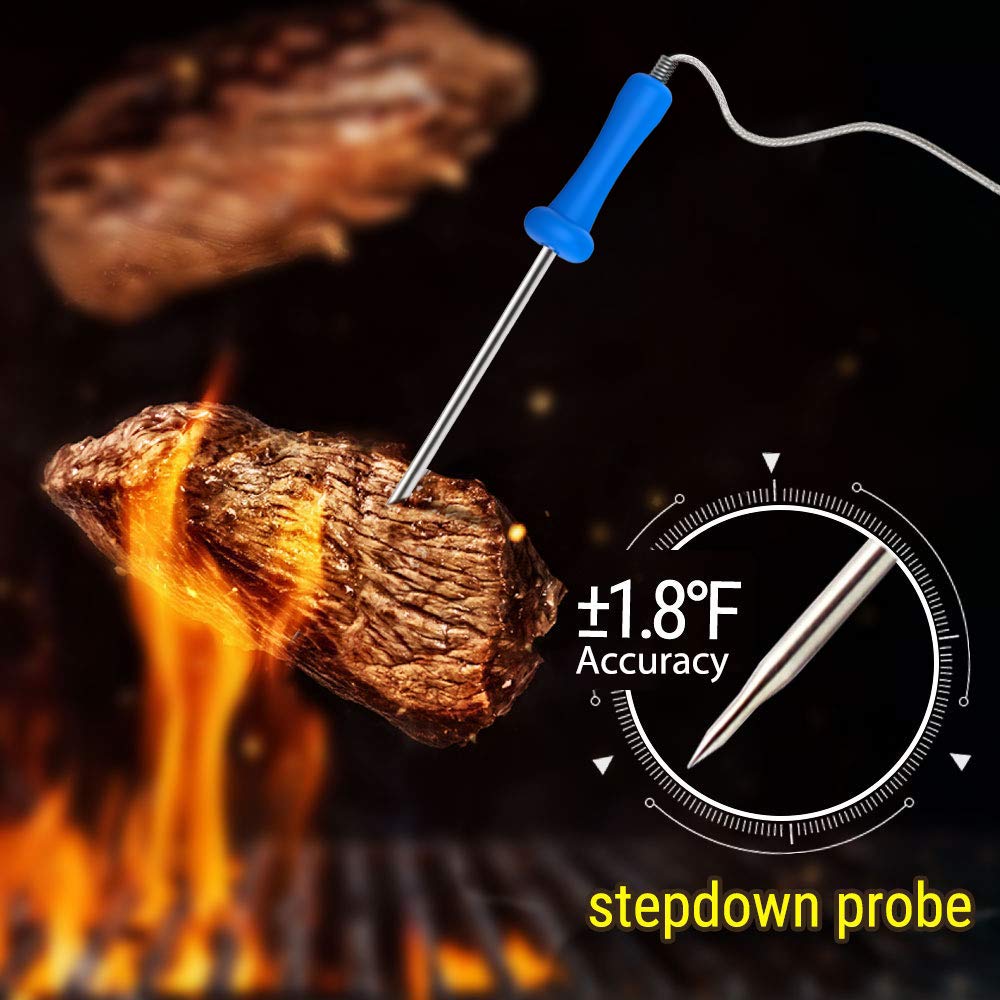**Wireless Meat Thermometer with Bluetooth - Digital Instant Read Thermometer for Grilling, Smoking, Oven & BBQ - 6 Probes with Remote App Monitoring - Perfect for Backyard Cookouts, Camping & Home Kitchen Use**