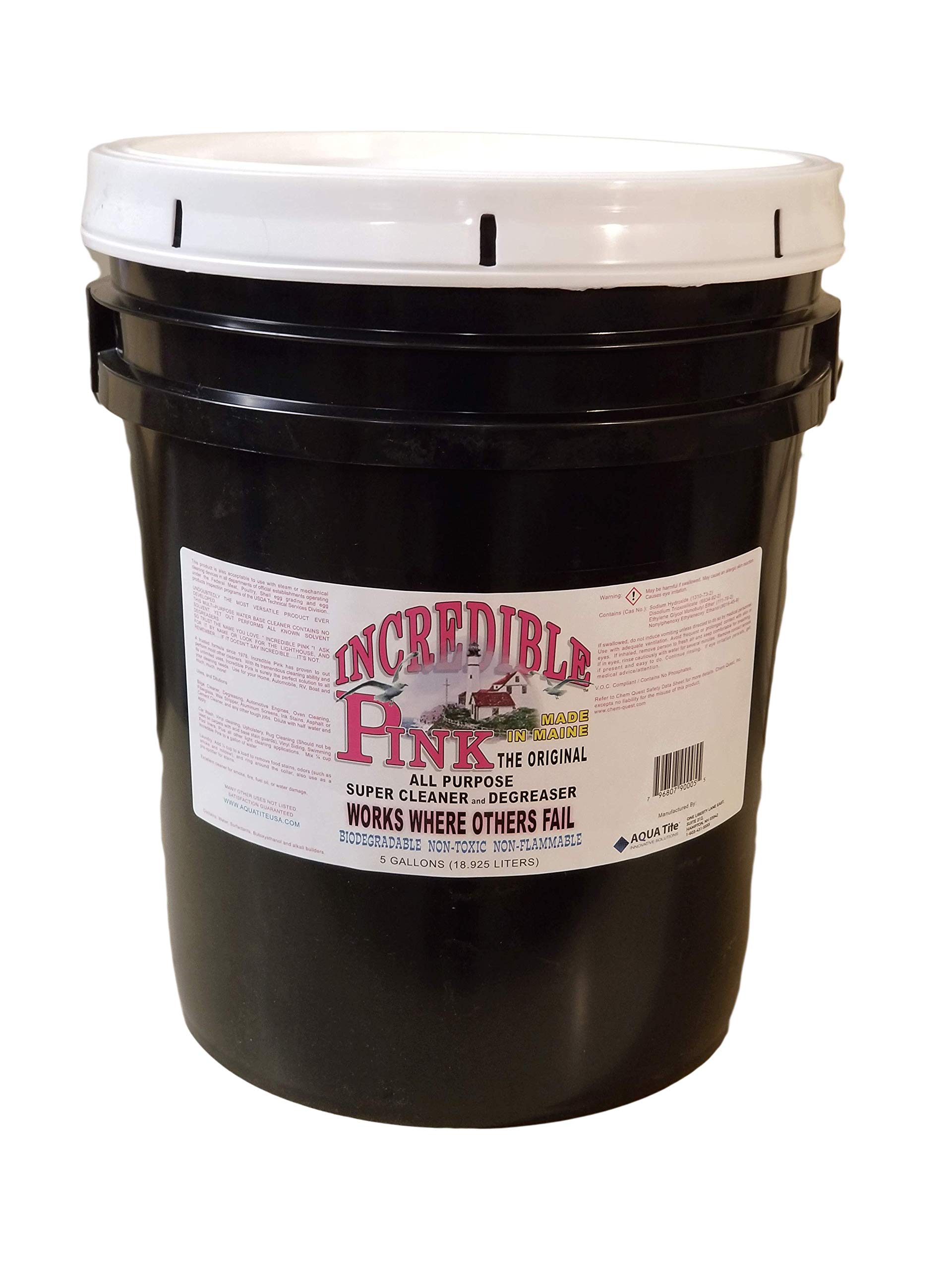 Chem Quest Inc All Purpose Super Cleaner & Degreaser - Incredible Pink (5 Gallon Pail) | Heavy-Duty Multi-Surface Cleaner for Industrial, Commercial & Home Use