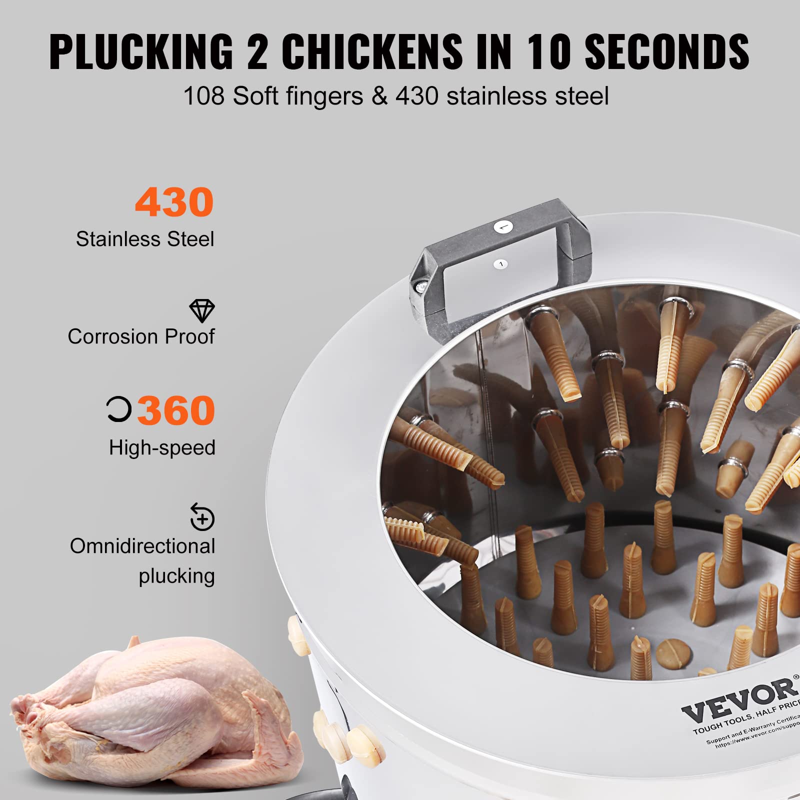 VEVOR Chicken Plucker Machine - 20