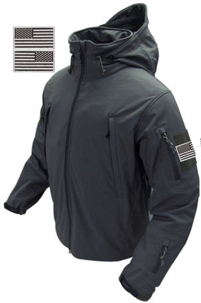 Condor Summit Soft Shell Jacket with Tactical Patches Bundle - 3-Piece Set for Outdoor Adventures, Hiking & Military Enthusiasts