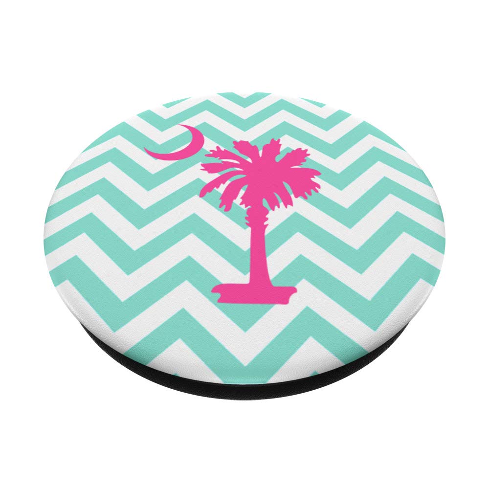 South Carolina Palmetto Moon Preppy Pattern PopSockets Grip & Stand for iPhone, Samsung & Tablets - Perfect for College Students, Beach Trips & Everyday Use