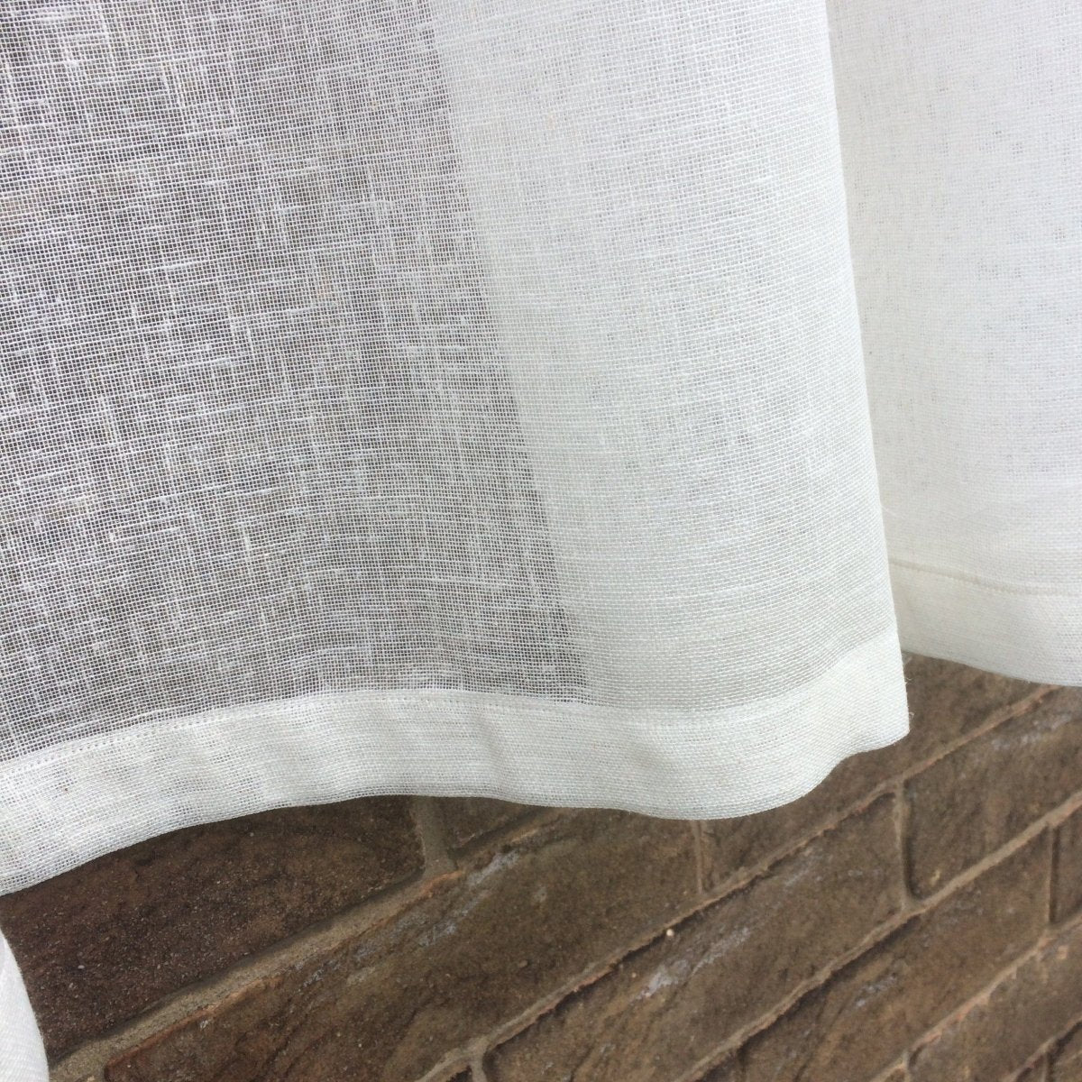 Leigh Sheer Linen Looped Panel Curtains - Light Filtering Window Drapes for Living Room & Bedroom