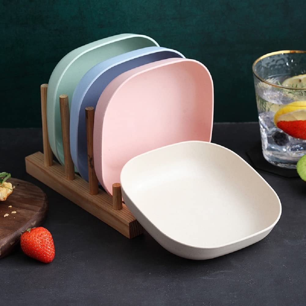 Eco-Friendly Wheat Straw Dinner Plate Set - 6-Piece Unbreakable, Lightweight Plates | Dishwasher & Microwave Safe | Reusable Dinnerware for Everyday Meals, Picnics, Camping & Outdoor Dining