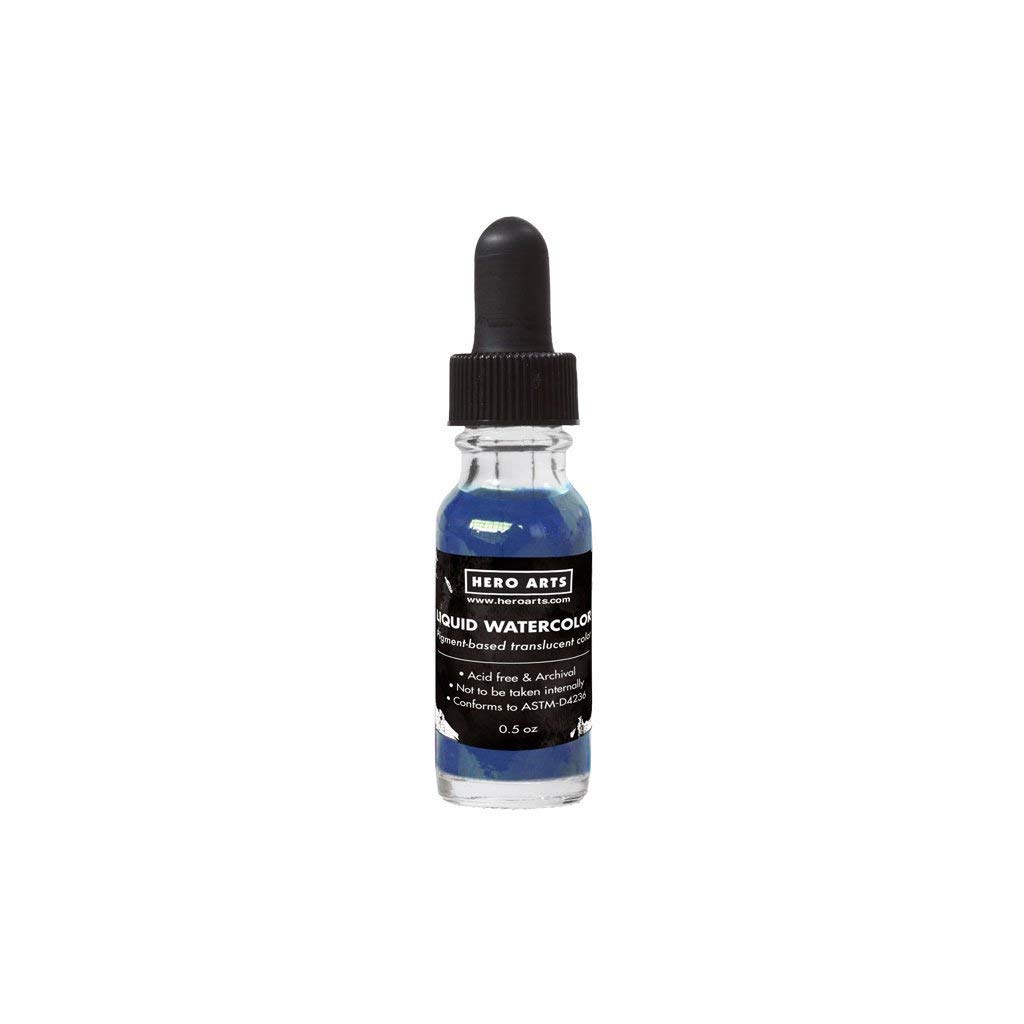 Hero Arts PD114 Liquid Watercolor Ink - Indigo Blue for Card Making, Scrapbooking & DIY Art Projects