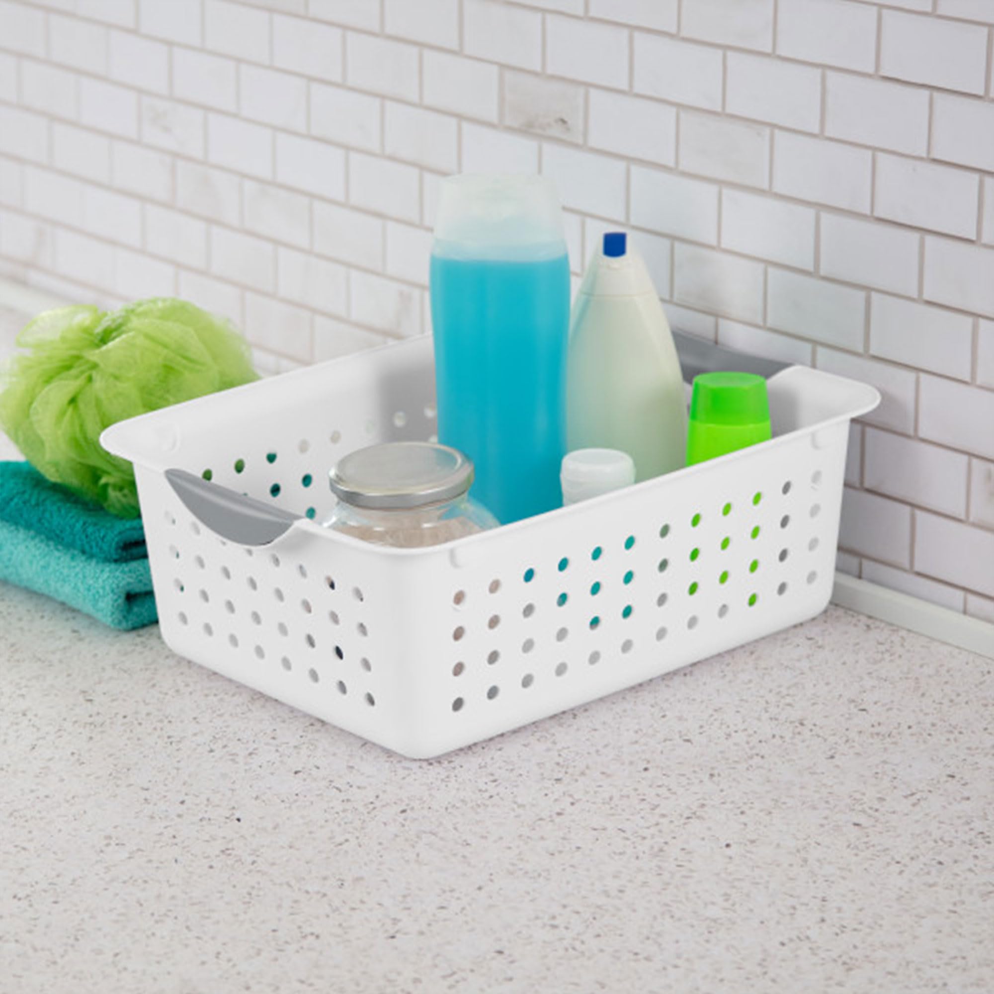 Sterilite 18-Pack Medium White Plastic Storage Bins - Open Top Organizer Baskets for Countertop, Cabinet & Closet - Perfect for Home, Office & Kids Room Organization