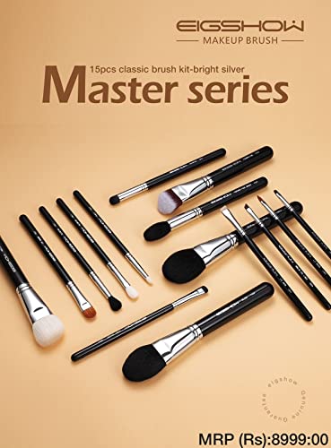 EIGSHOW® 12-Piece Professional Makeup Brush Set - Foundation, Eyeshadow, Blending Brushes with Travel Pouch - Perfect for Everyday Makeup, Contouring & On-The-Go Touch Ups