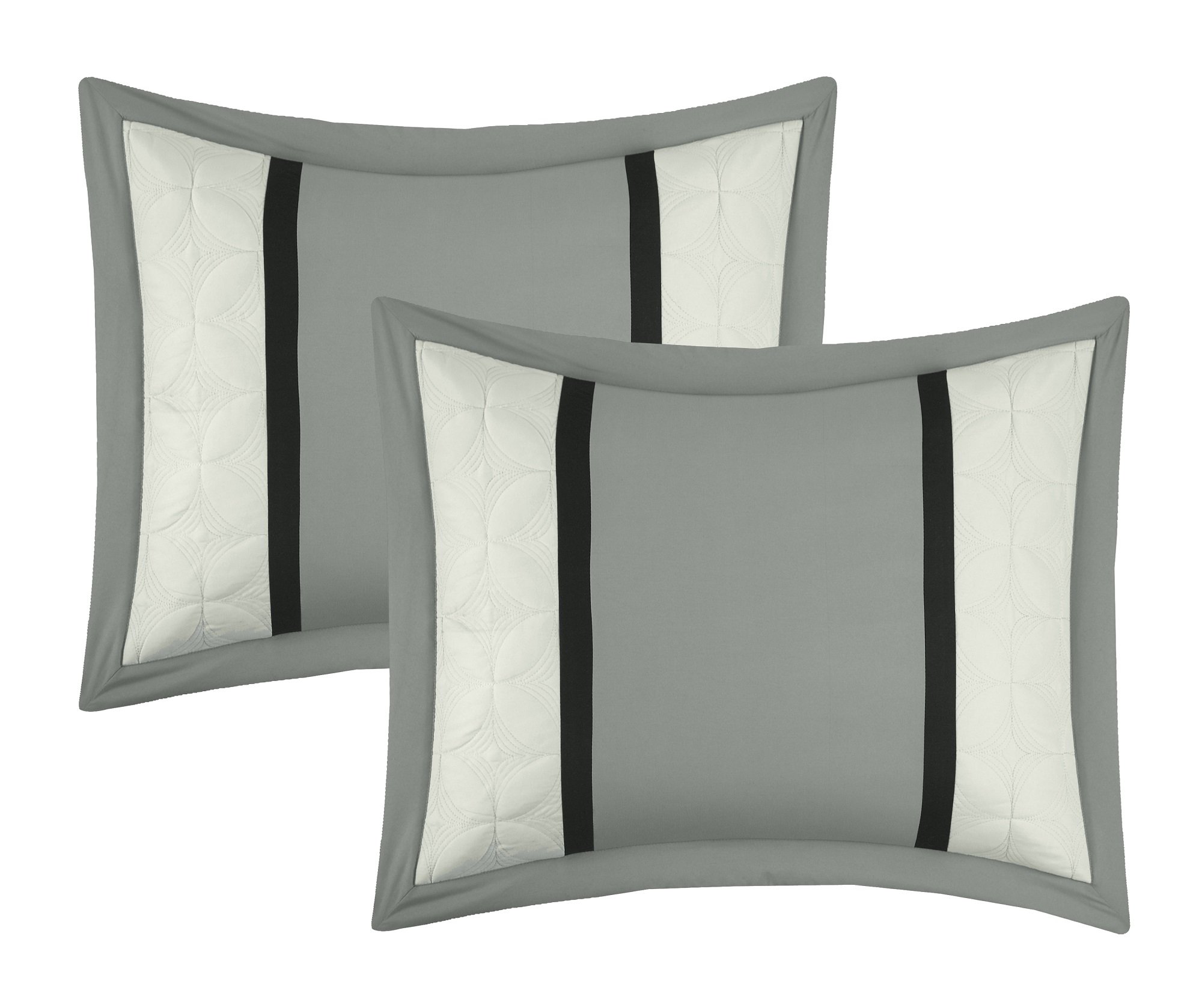 Chic Home 24-Piece Aida Queen Size Bed in a Bag Comforter Set - White & Silver Luxury Bedding Collection | Perfect for Master Bedrooms, Guest Rooms & Dorm Decor