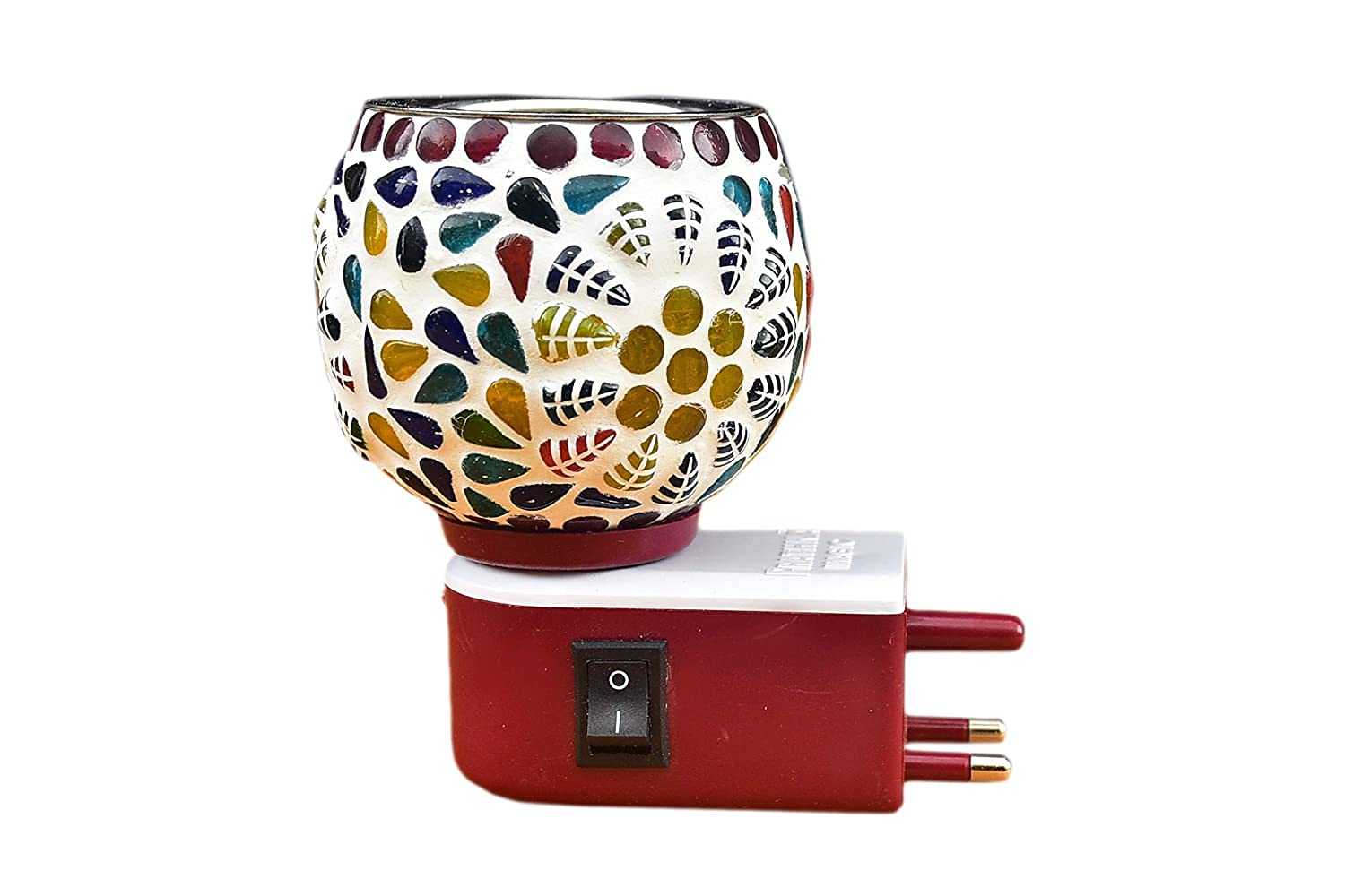 Premium Kapur Dani Electrical Camphor Diffuser - Glass Aroma Oil Burner with On/Off Switch for Essential Oils & Incense (Perfect for Yoga, Meditation & Home Fragrance)